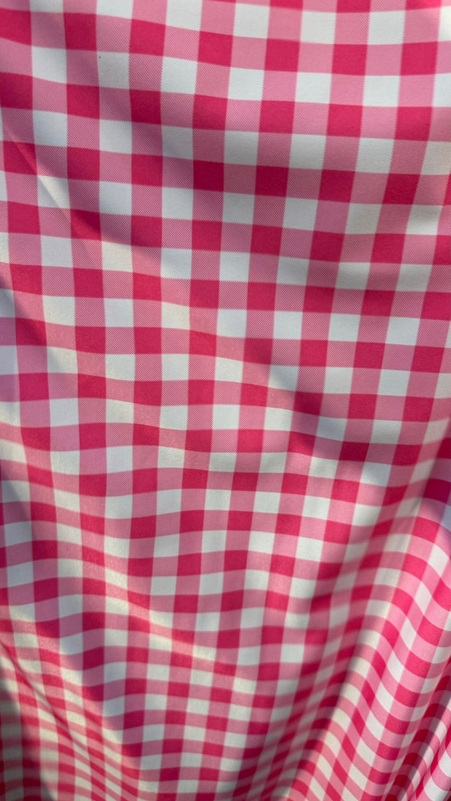 Gingham pink design on nylon spandex 4-way stretch 58/60” High quality fabrics by AlexLAFabrics