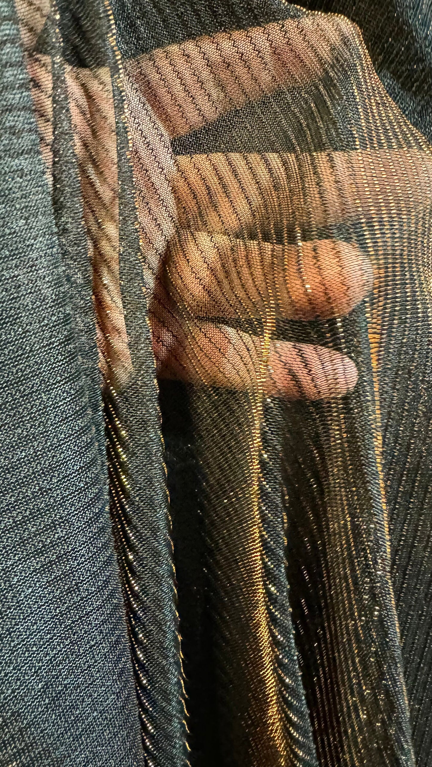 Iridescent metallic mesh copper bronze 2-way stretch 58/60” High quality fabrics by AlexLAFabrics