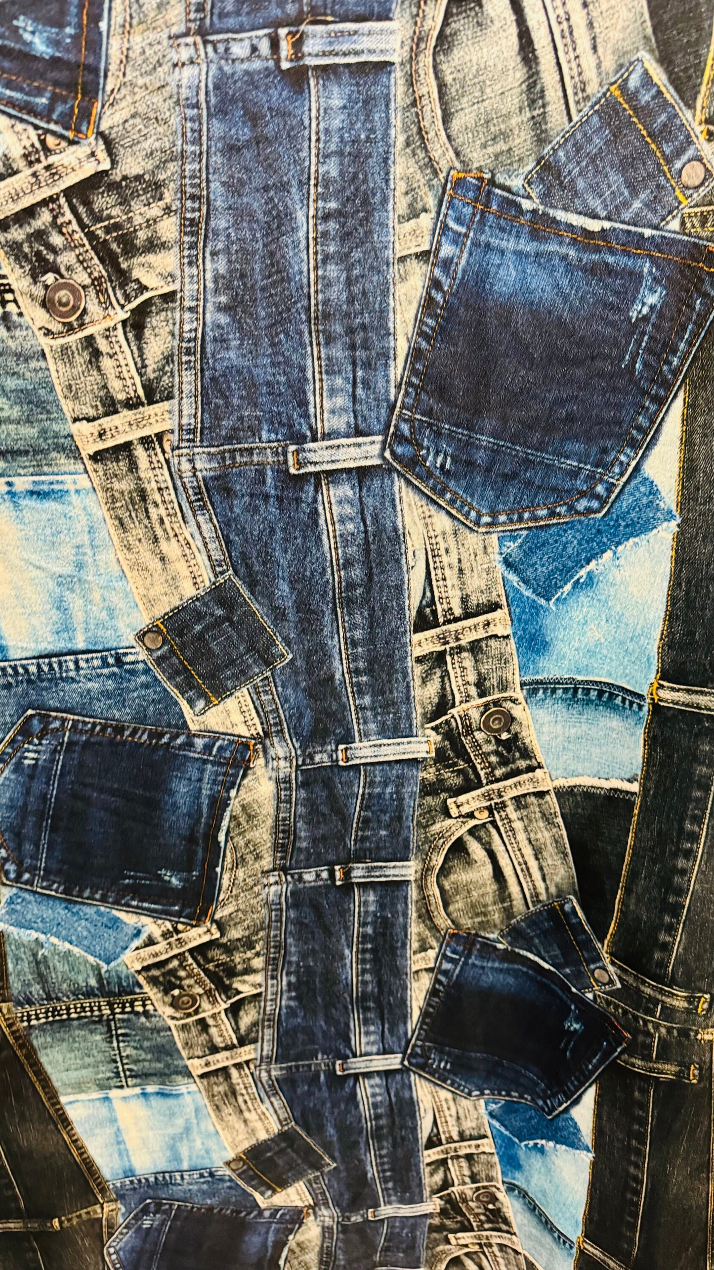 New Denim jeans design print on best quality of nylon spandex 4-way stretch 58/60”