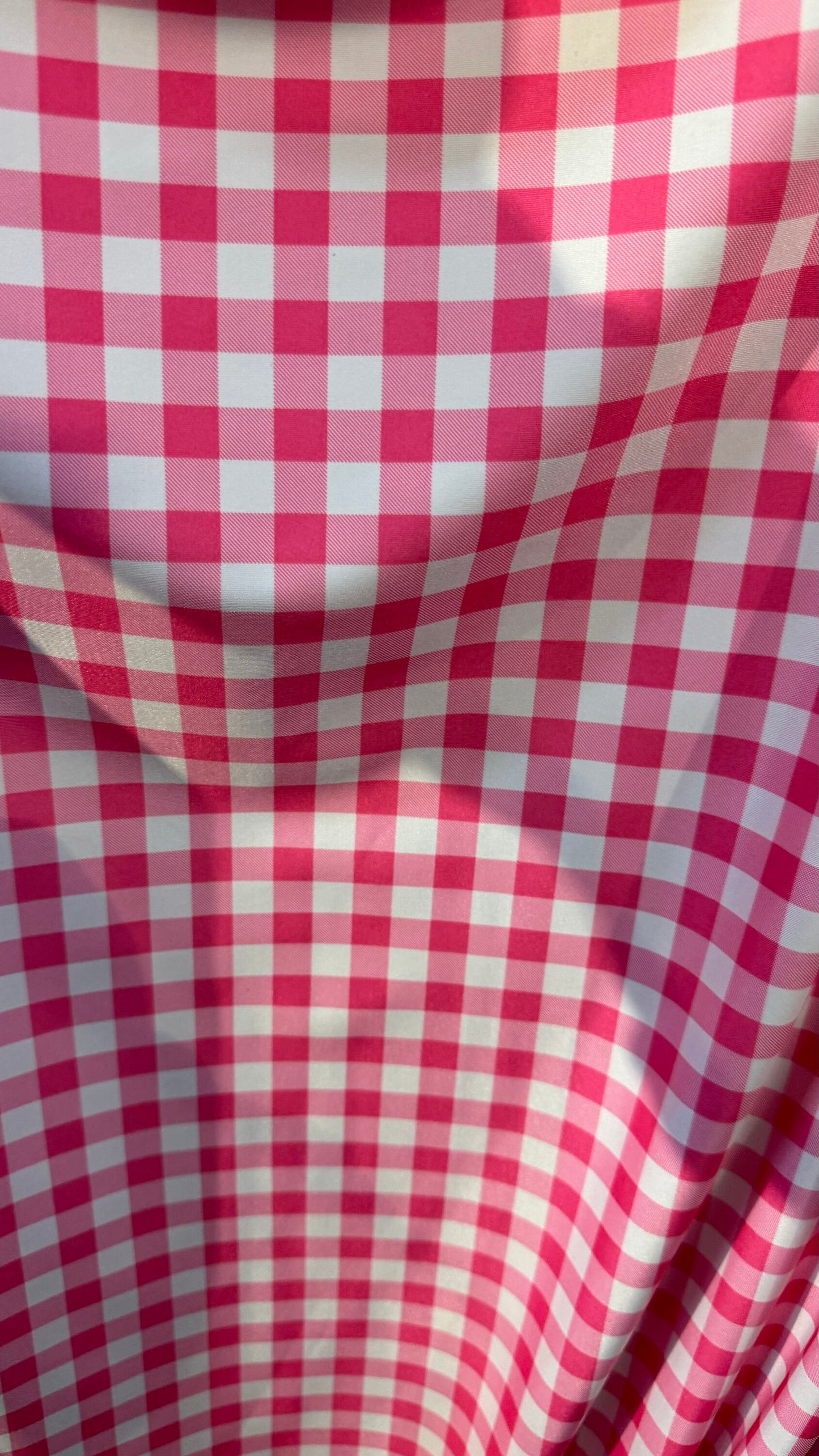 Gingham pink design on nylon spandex 4-way stretch 58/60” High quality fabrics by AlexLAFabrics