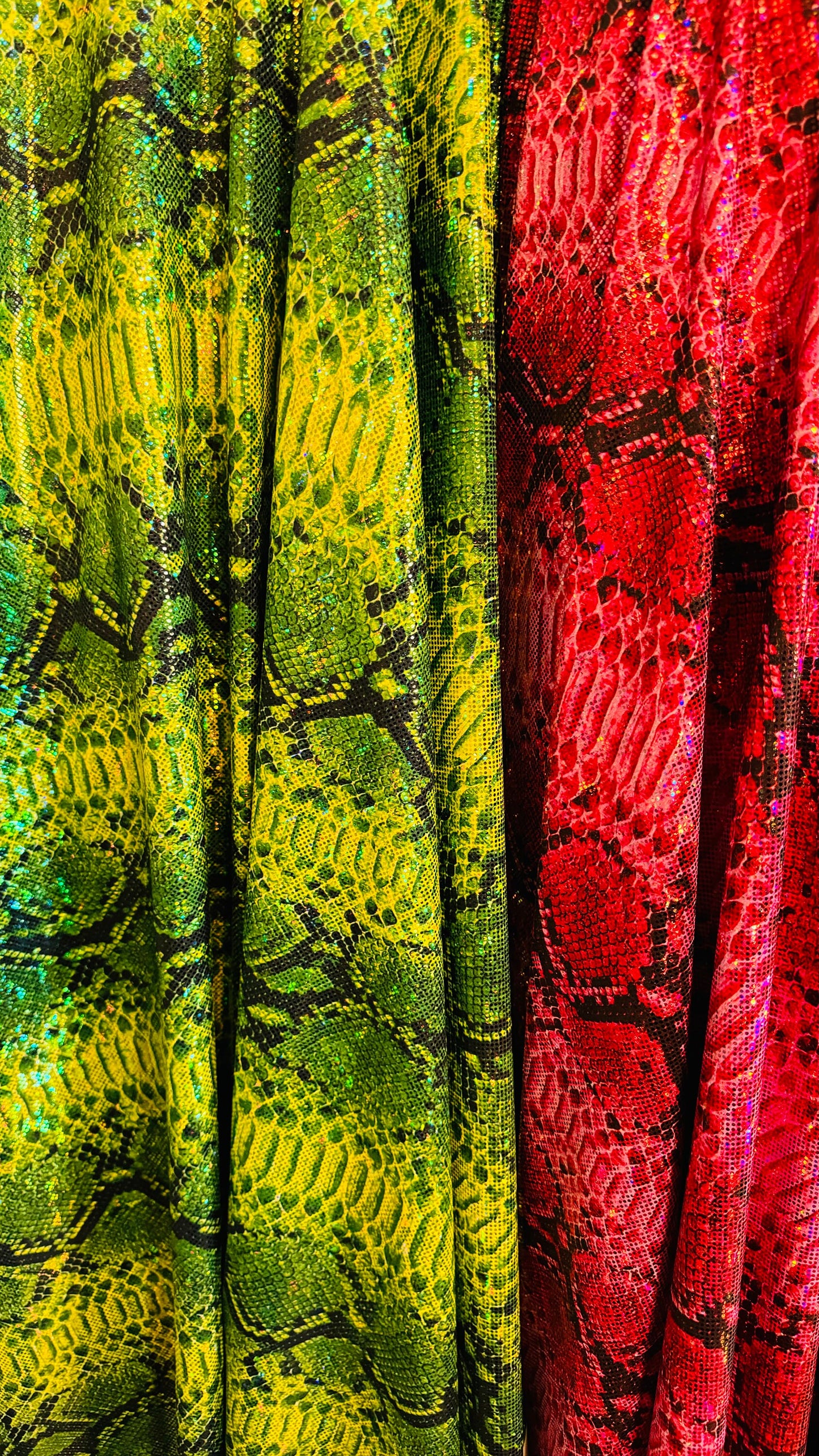 Viper Exotic design hologram metallic nylon spandex 4-way stretch 58/60” High quality fabrics by AlexLAFabrics