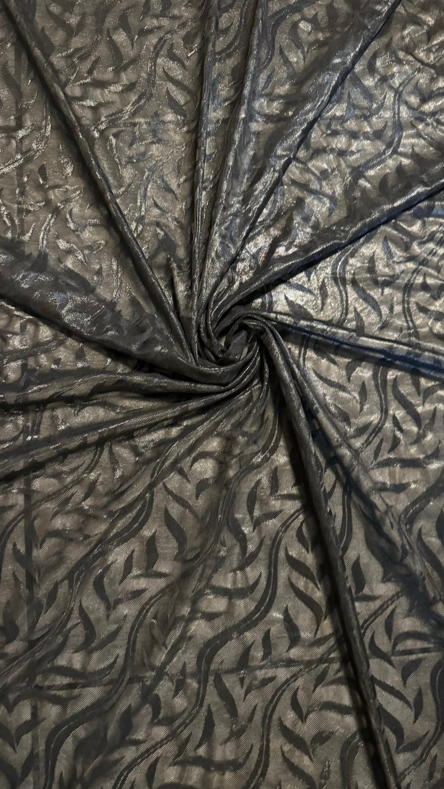 New Titanium metallic embroidery mesh 4-way stretch 58/60” High Quality fabrics by AlexLAFabrics