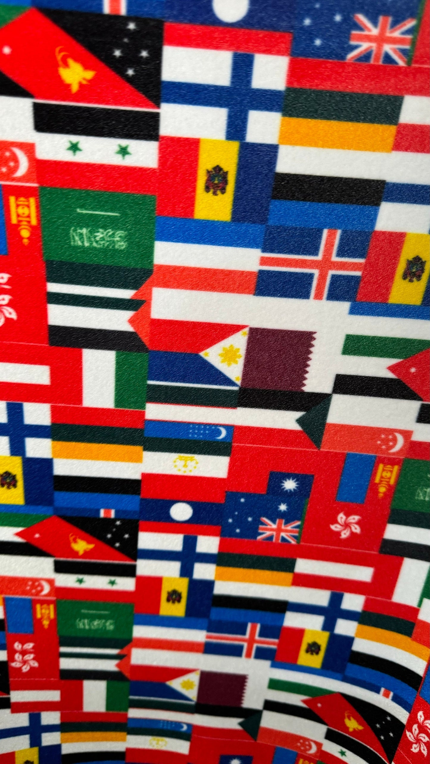 Nation International flags design print on great quality of stretch velvet 4-way stretch 58/60” High quality fabrics by AlexLAFabrics