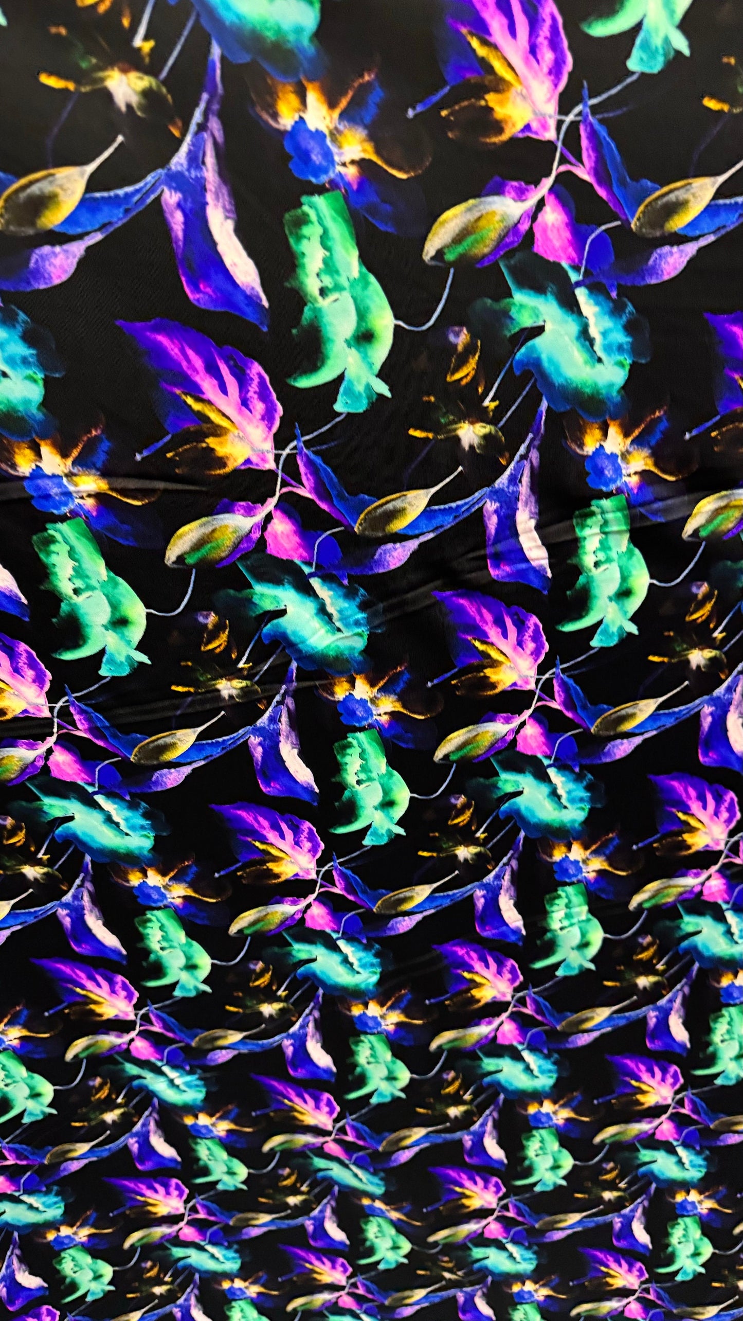 New Abstract Leaf design print on best quality of nylon spandex 4-way stretch 58/60” High Quality fabrics by AlexLAFabrics
