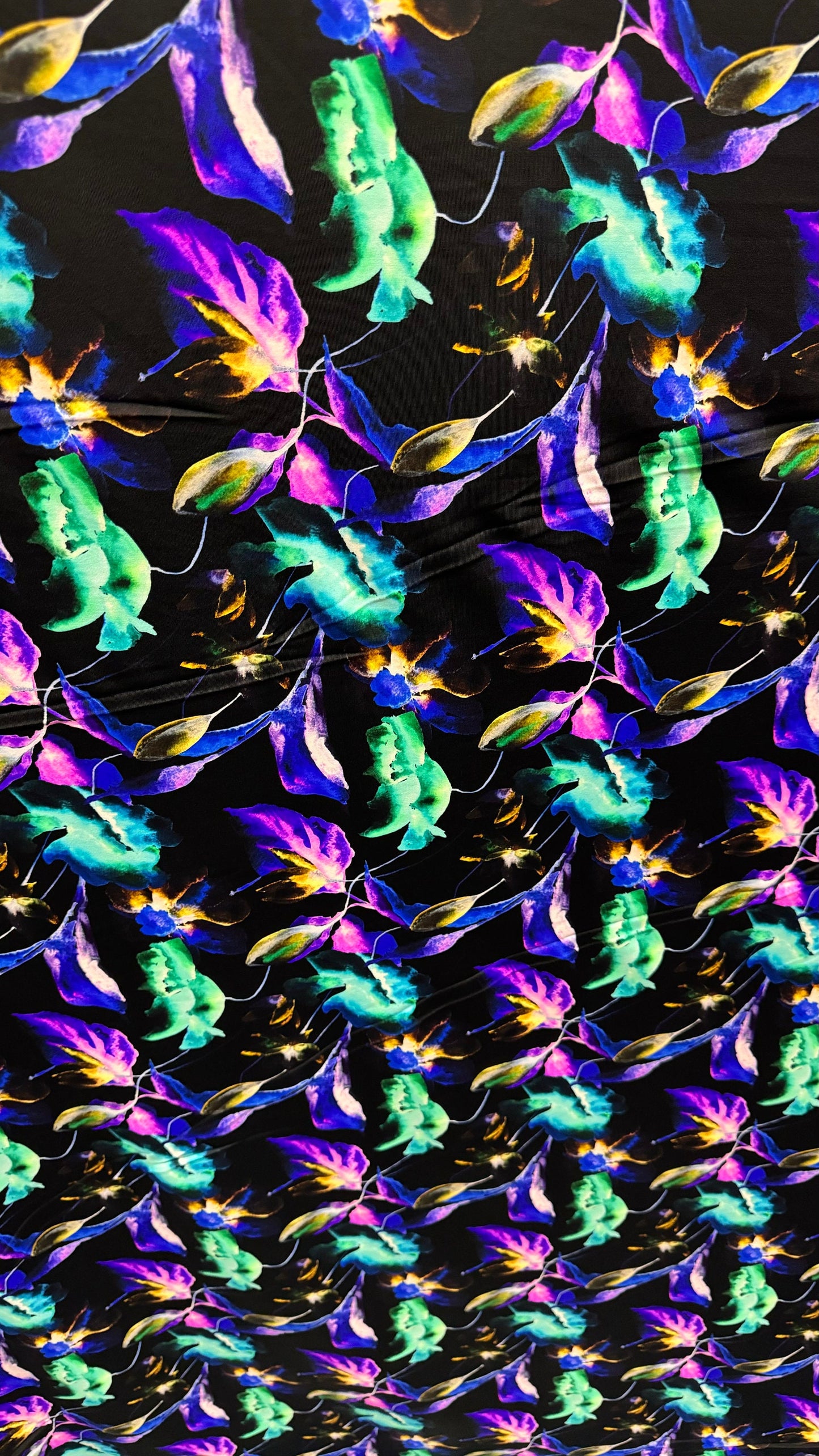 New Abstract Leaf design print on best quality of nylon spandex 4-way stretch 58/60” High Quality fabrics by AlexLAFabrics