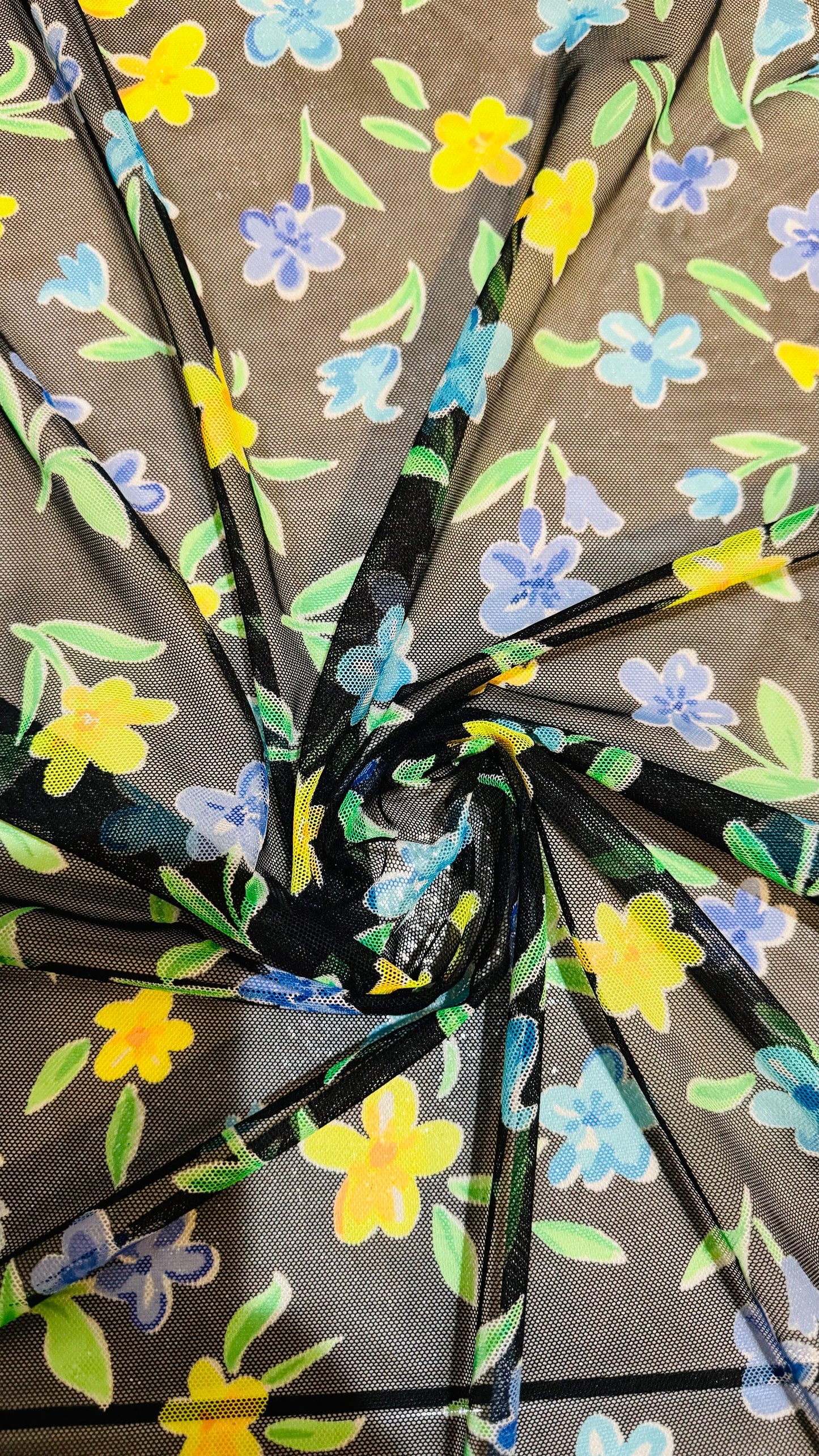 New Flower design print on Brazilian power mesh 4-way stretch nylon spandex 58/60” High Quality fabrics by AlexLAFabrics