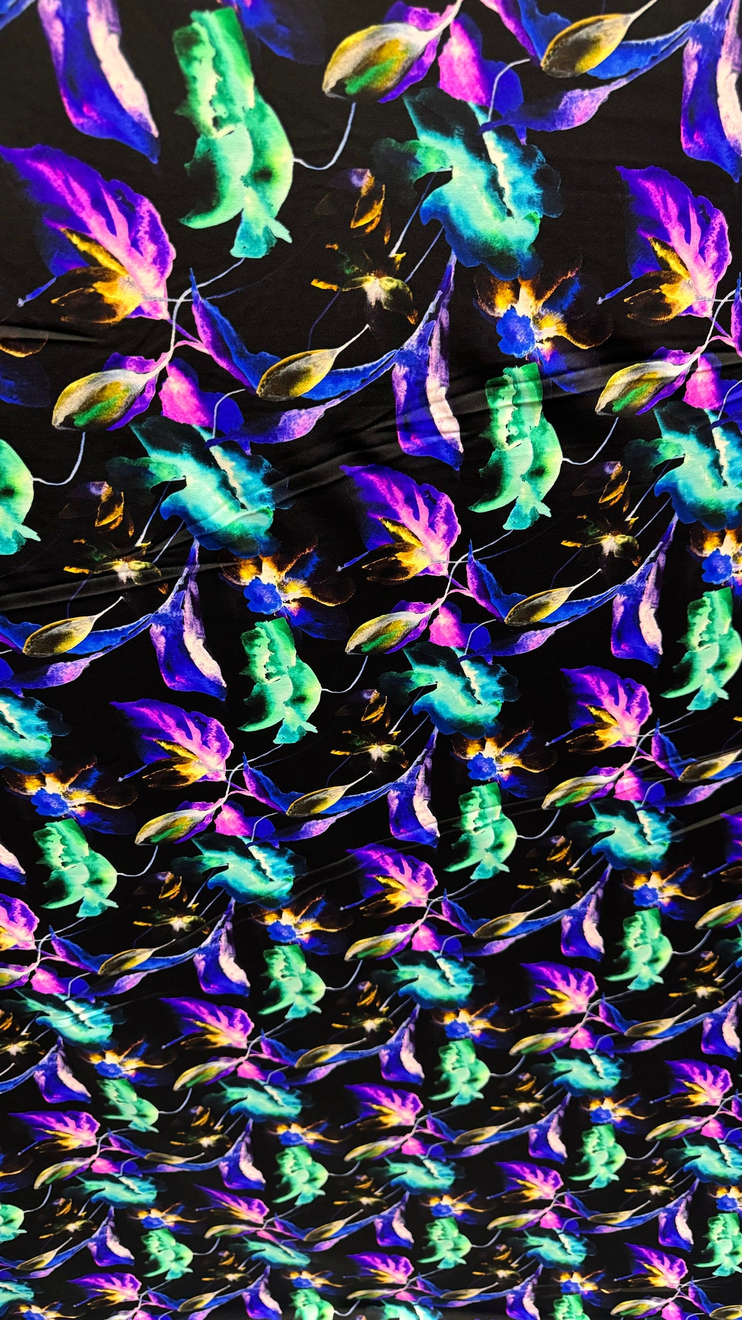 New Abstract Leaf design print on best quality of nylon spandex 4-way stretch 58/60” High Quality fabrics by AlexLAFabrics