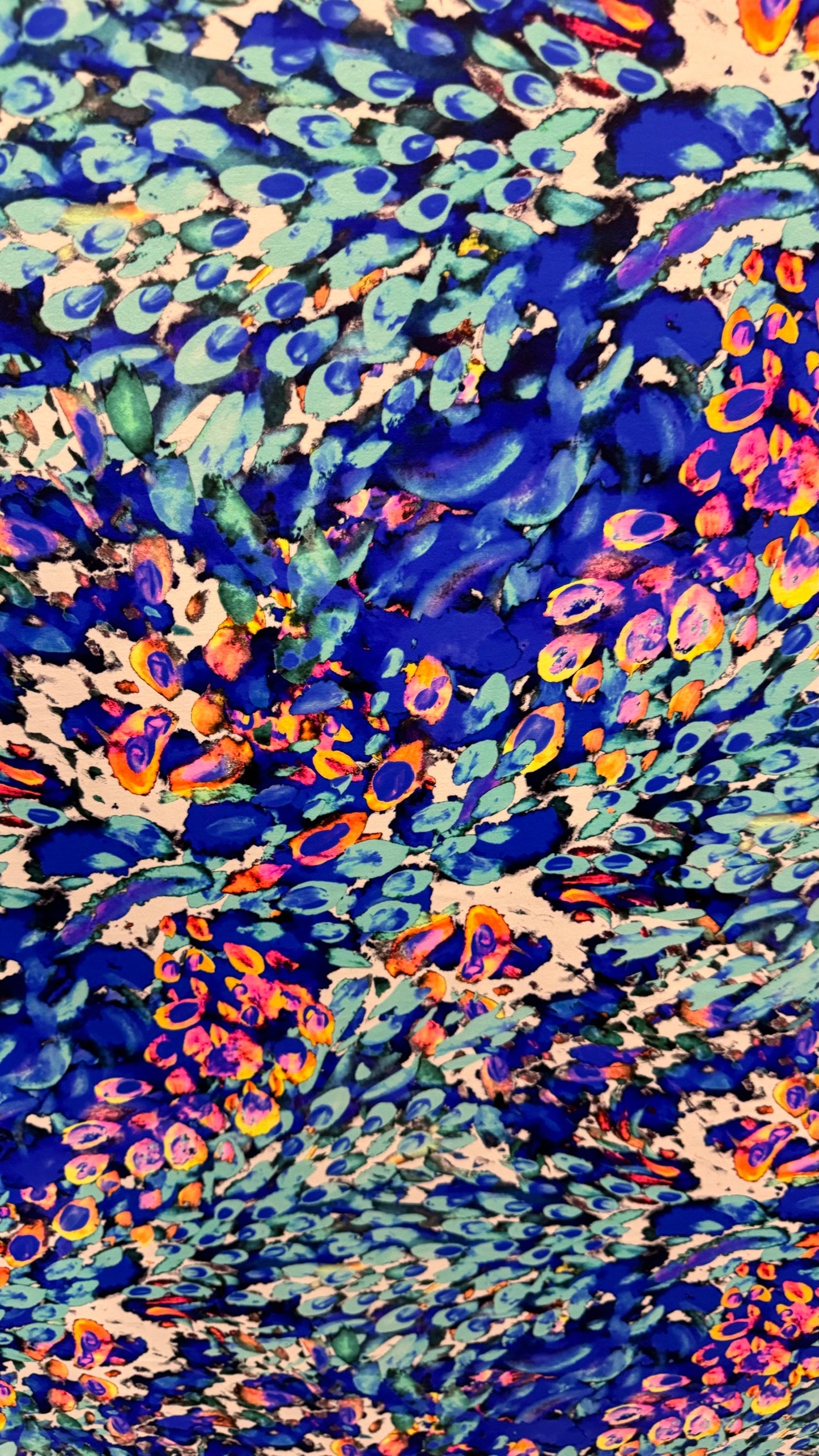 New Abstract Peacock design print on best quality of nylon spandex 4-way stretch 58/60” High Quality fabrics by AlexLAFabrics