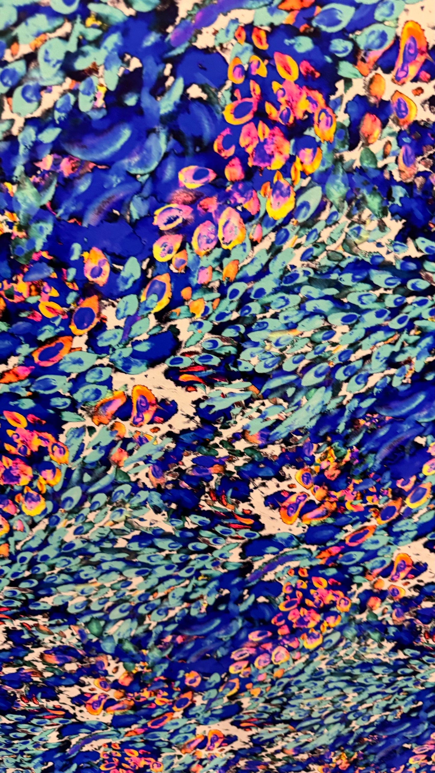 New Abstract Peacock design print on best quality of nylon spandex 4-way stretch 58/60” High Quality fabrics by AlexLAFabrics