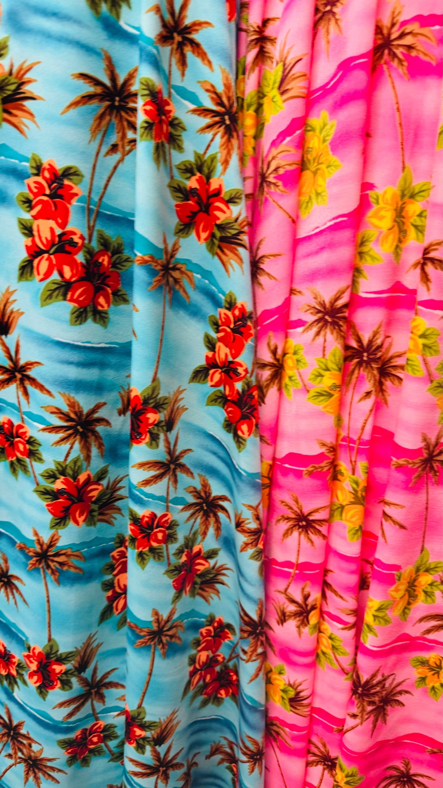 Hawaian design on Brazilian nylon spandex great quality 4-way stretch 58/60” High quality spandex by AlexLAFabrics