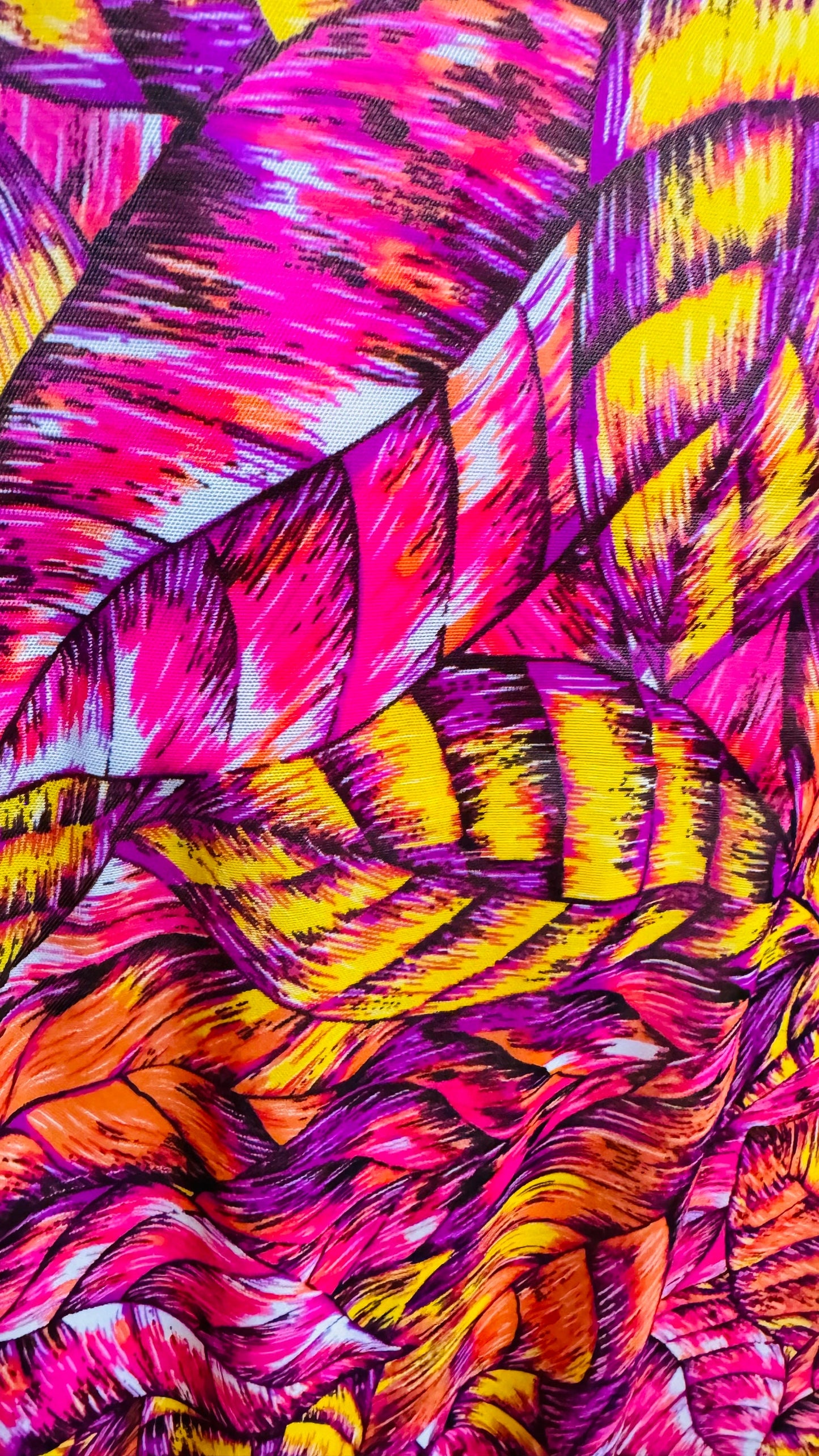 New Leaf design multicolor print on Brazilian power mesh best quality of power mesh 4-way stretch 58/60” High quality fabrics by AlexLAFabri
