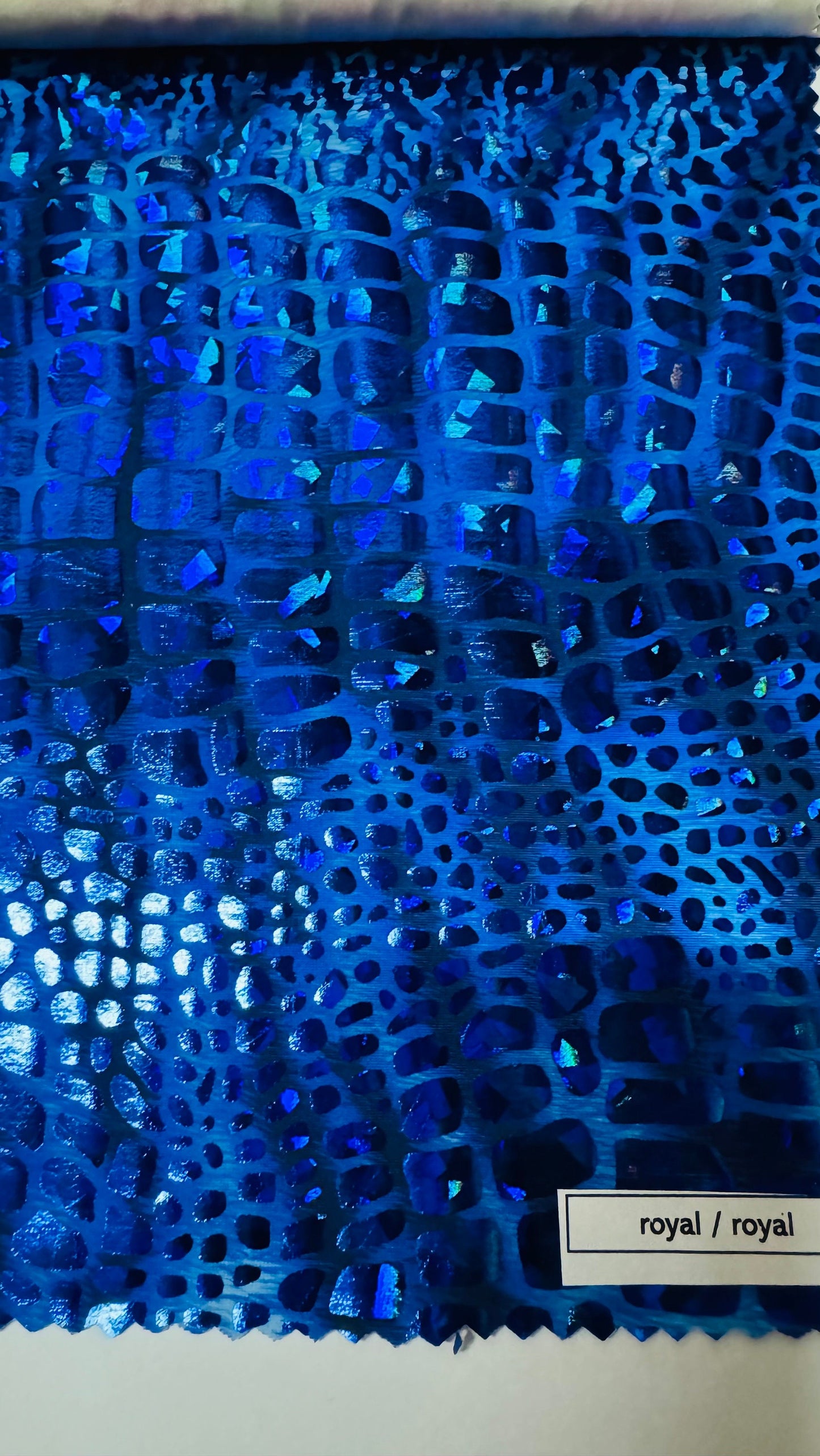 New Disco Crocodile design hologram metallic nylon spandex 4-way stretch 58/60” High quality fabrics by AlexLAFabrics