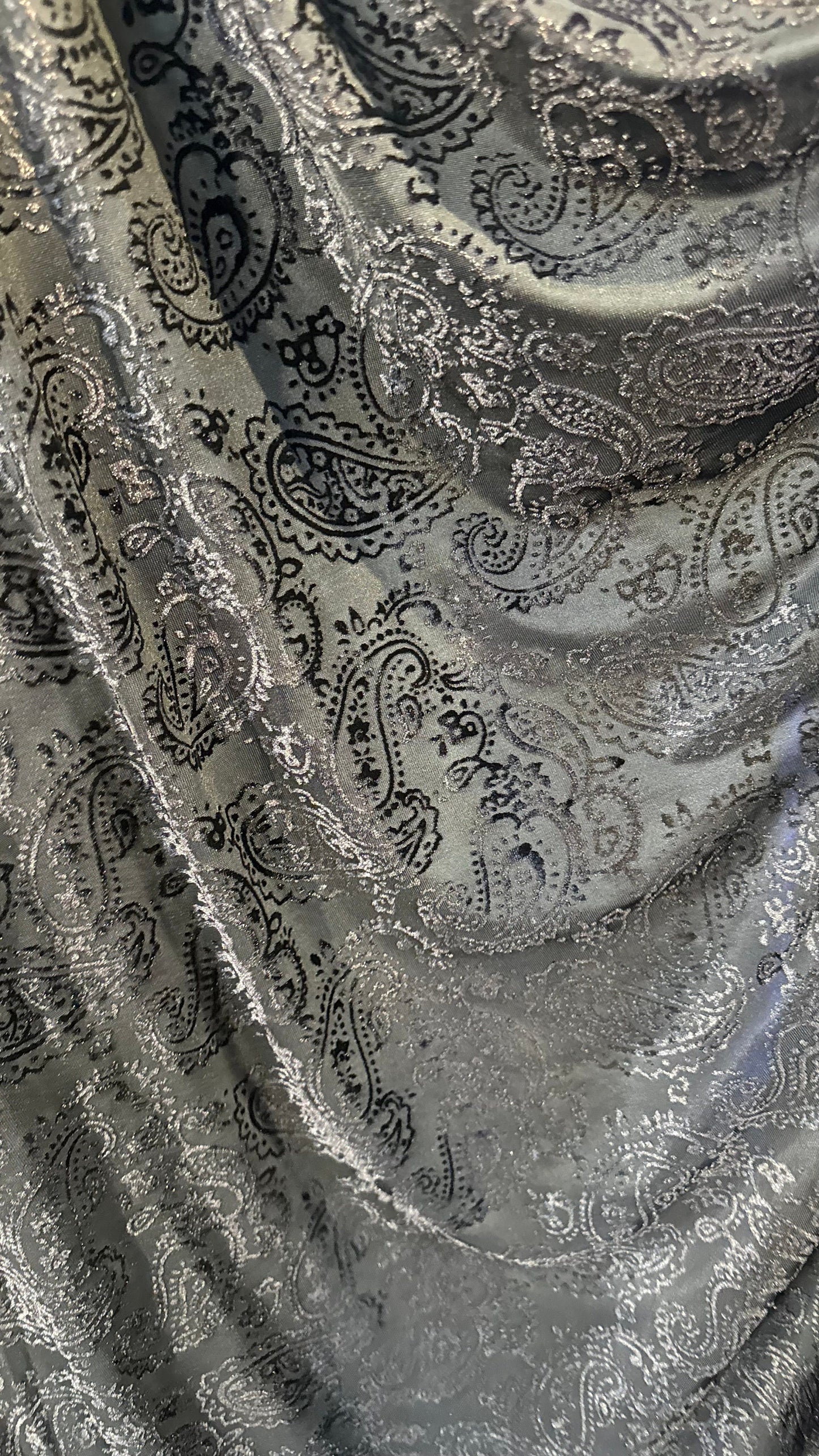Paisley Luxury design on Burnout stretch velvet 4-way 58/60” High Quality fabrics by AlexLAFabrics