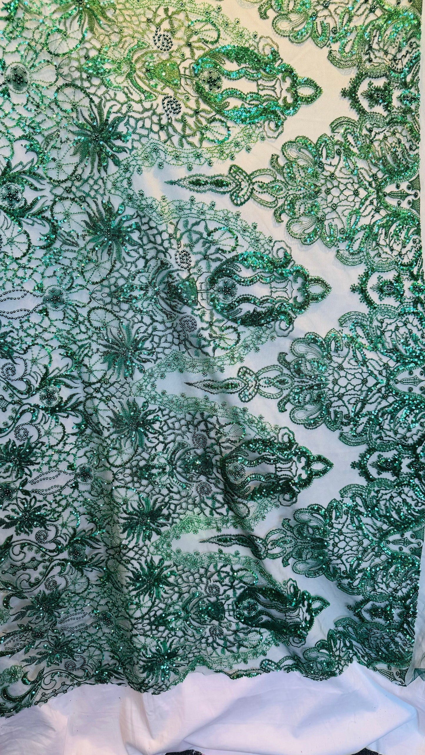Luxury 3D Beaded Frace Lace design embroidered ok 4-way stretch 55/57” High Quality fabrics by AlexLAFabrics