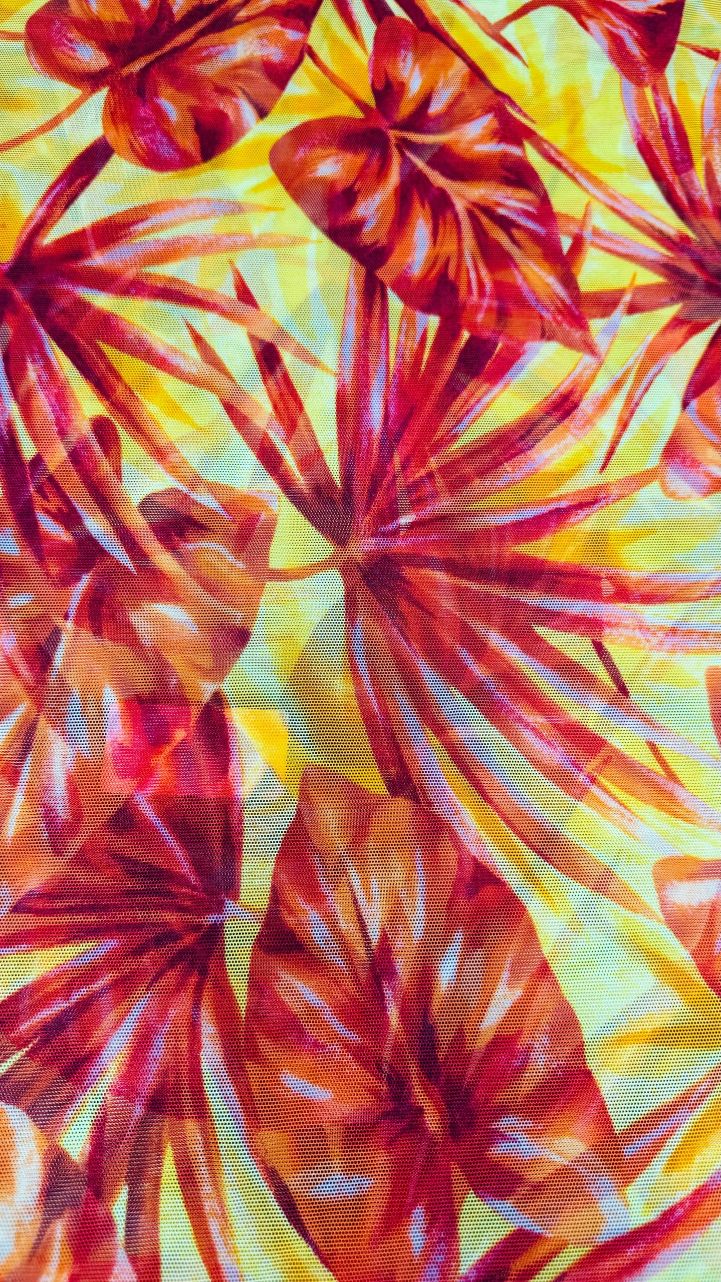 New Tropical design print on power mesh nylon spandex 4-way stretch 58/60” High quality fabrics by AlexLAFabrics
