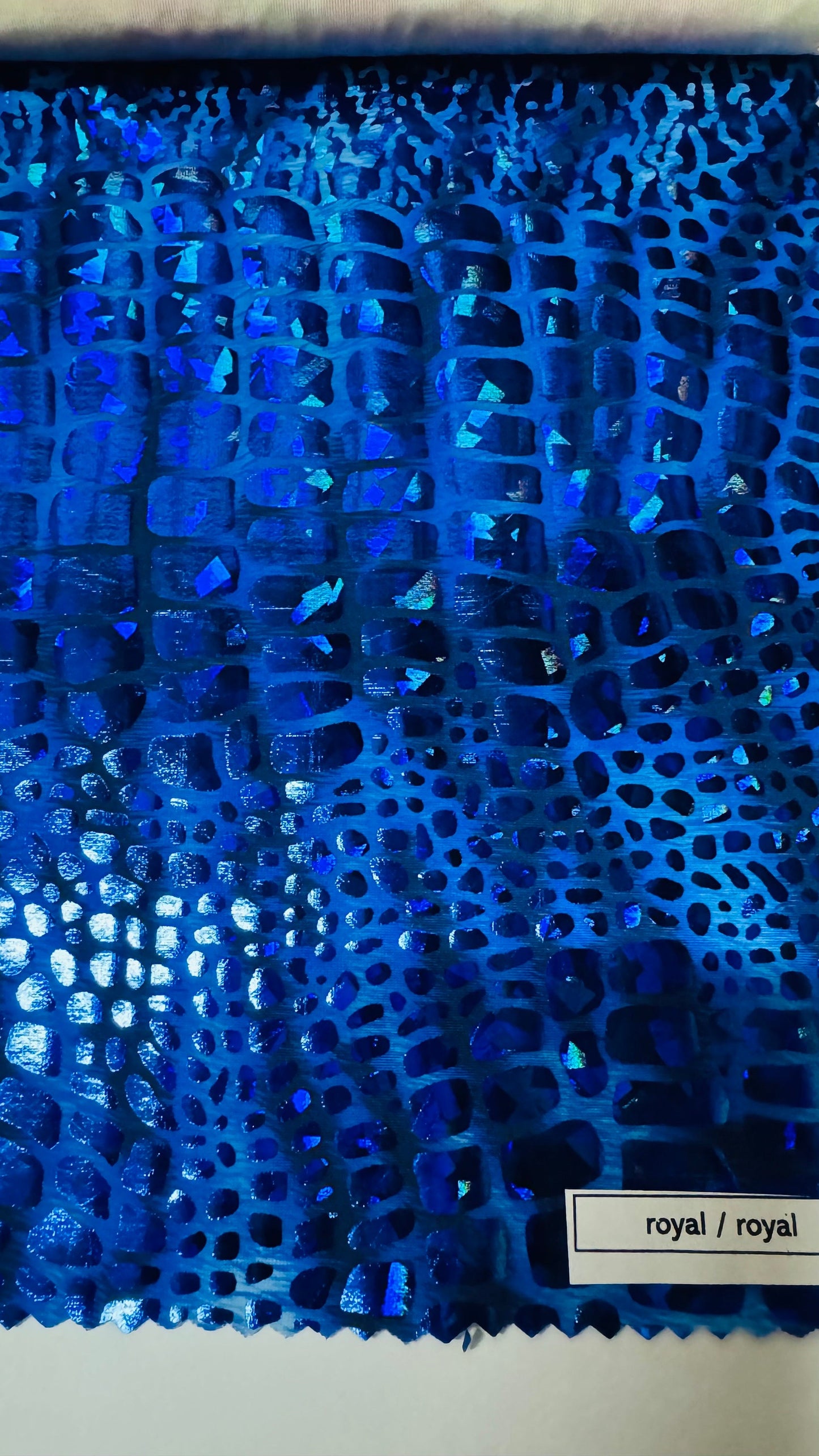 New Disco Crocodile design hologram metallic nylon spandex 4-way stretch 58/60” High quality fabrics by AlexLAFabrics