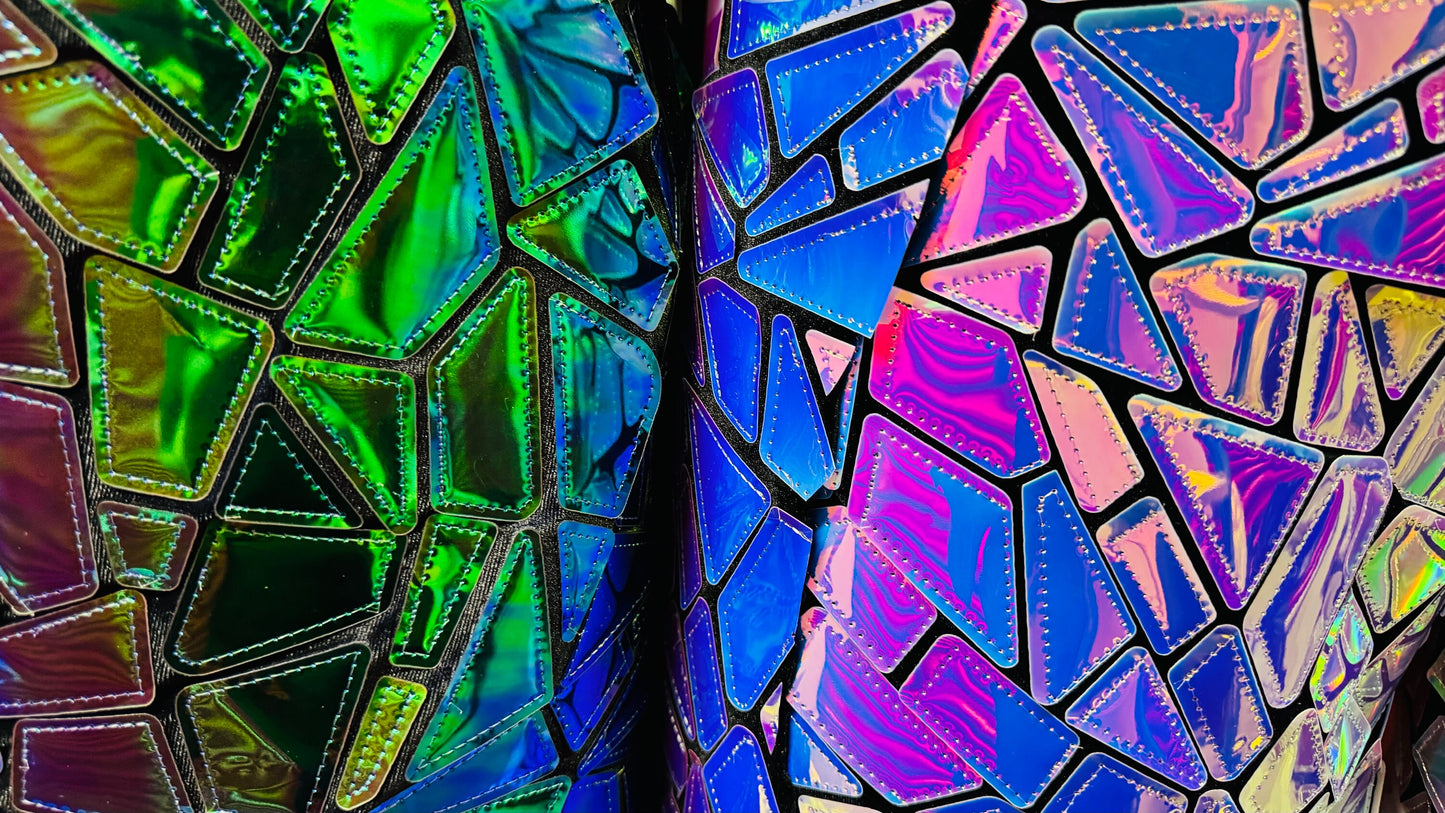 Geometric Mirror design embroidered on stretch velvet 2-way stretch 58/60” Luxury fabrics by AlexLAFabrics