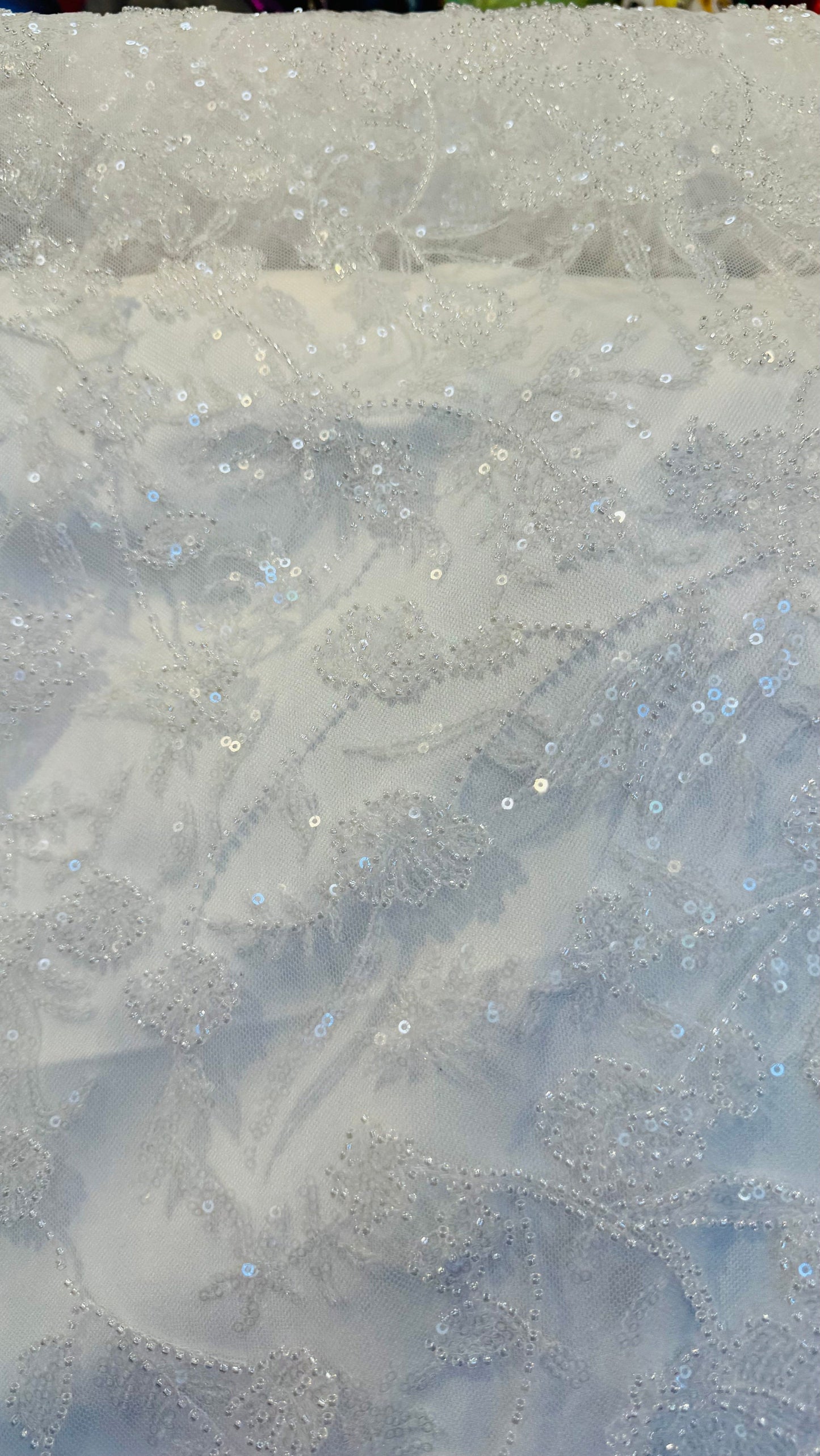 Luxury 3D Beaded Paris Lace design embroidered ok 4-way stretch 55/57” High Quality fabrics by AlexLAFabrics
