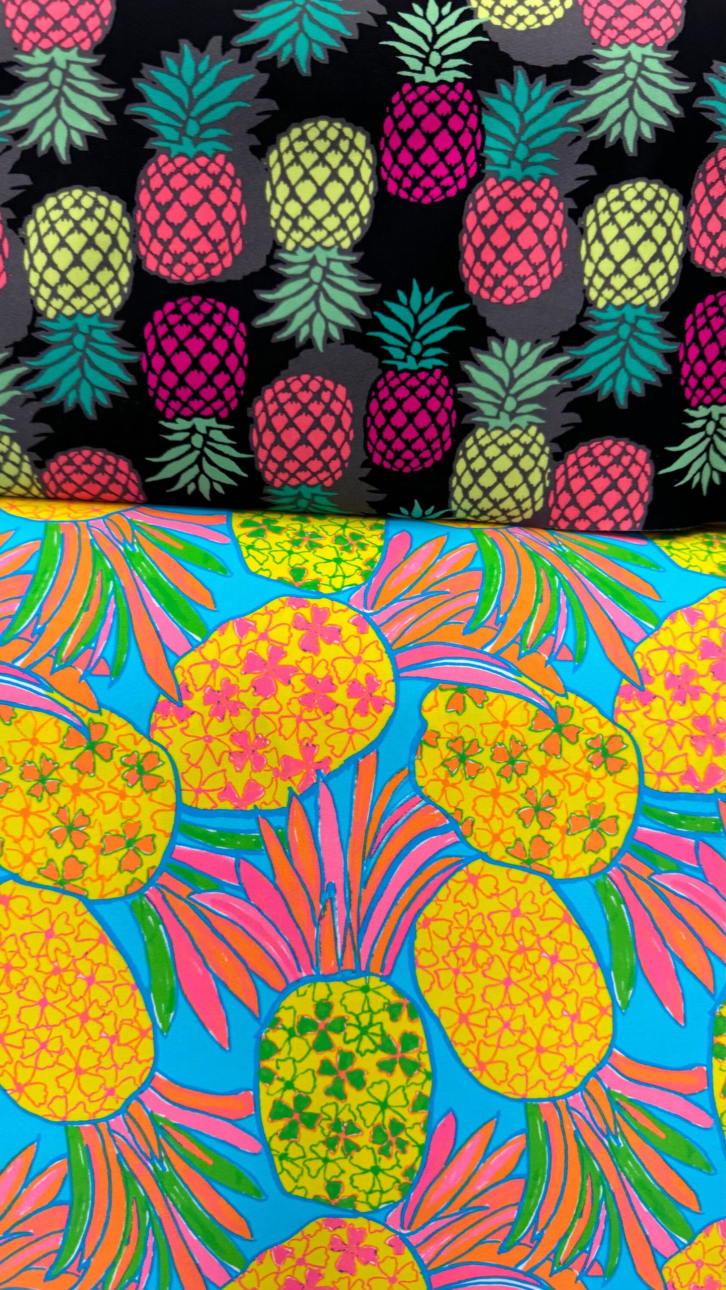 Pineapple design print on best quality of nylon spandex 4-way stretch 58/60” High quality fabrics by AlexLAFabrics