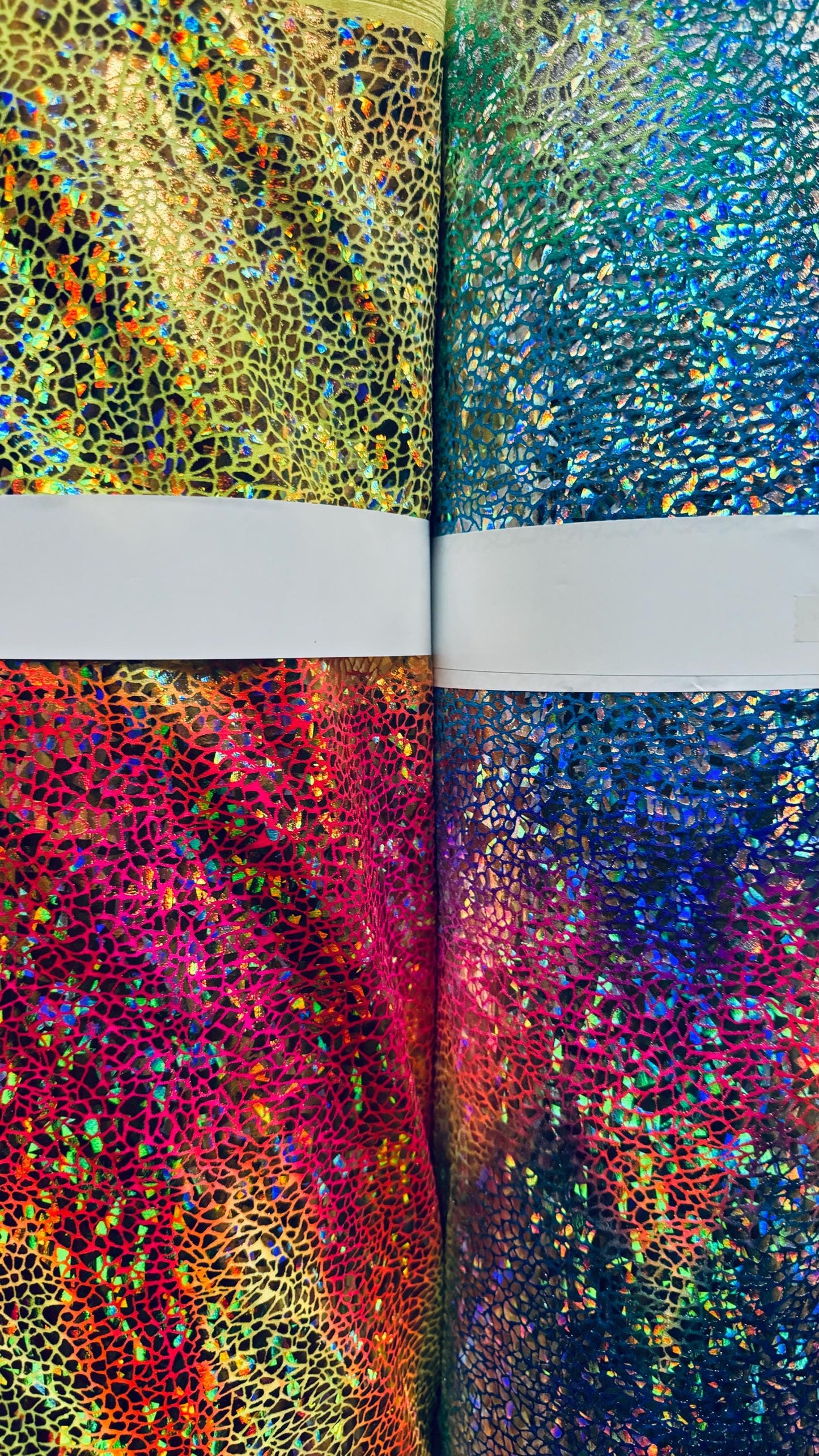 Tie Dye Unicorn hologram metallic nylon spandex 4-way stretch 58/60” High quality fabrics by AlexLAFabrics
