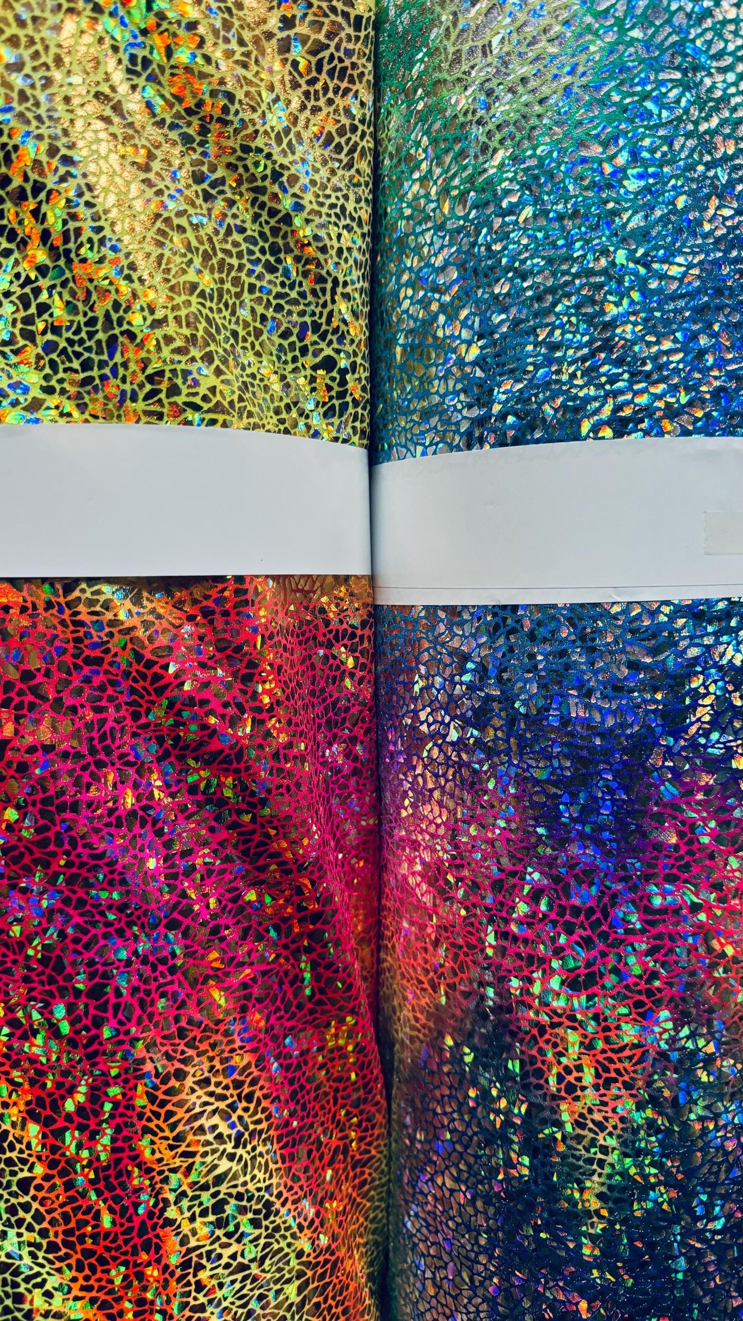 Tie Dye Unicorn hologram metallic nylon spandex 4-way stretch 58/60” High quality fabrics by AlexLAFabrics