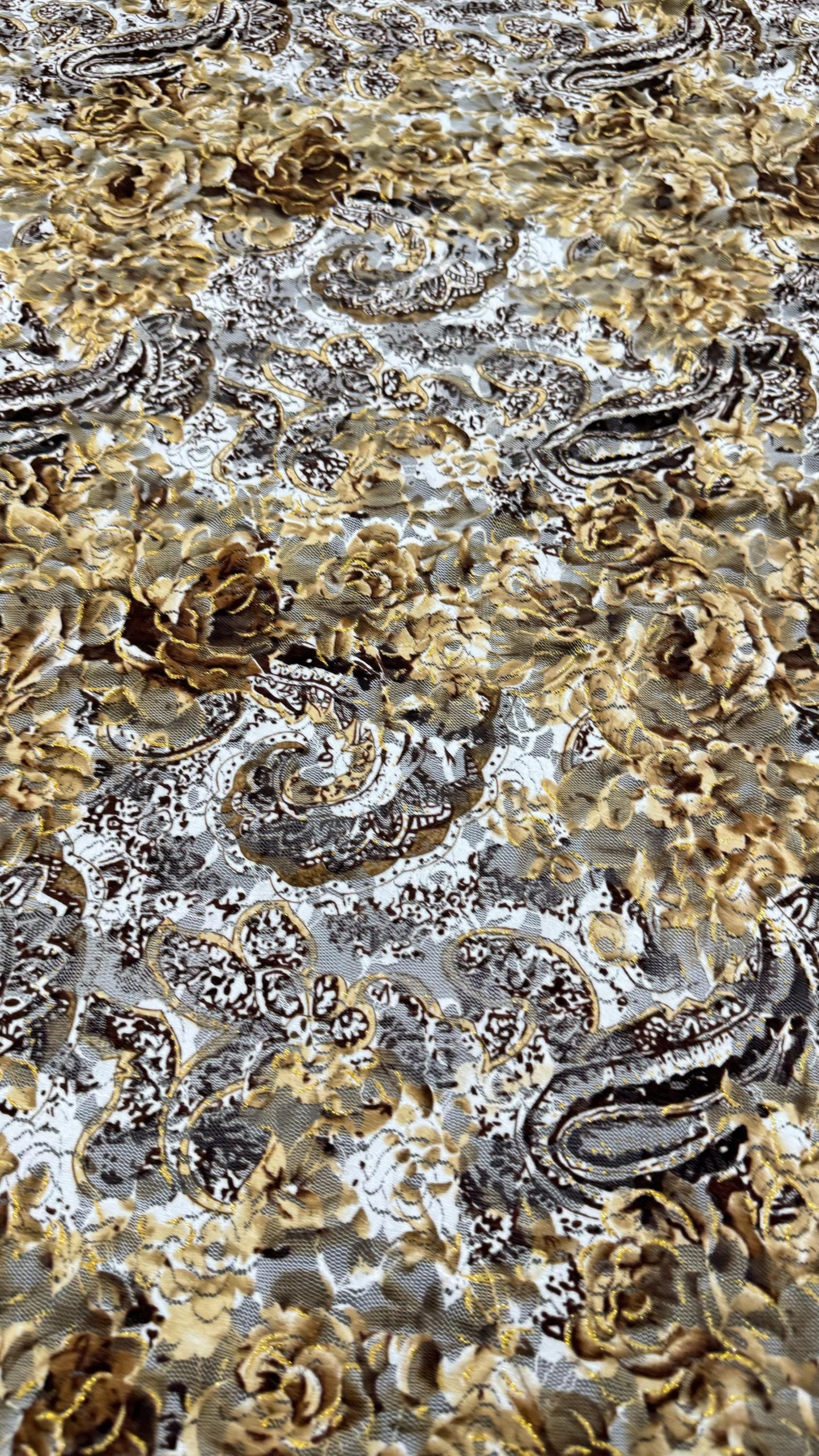 New Paisley Design on spandex stretch lace 4-way stretch 58/60” High quality fabrics by AlexLAFabrics