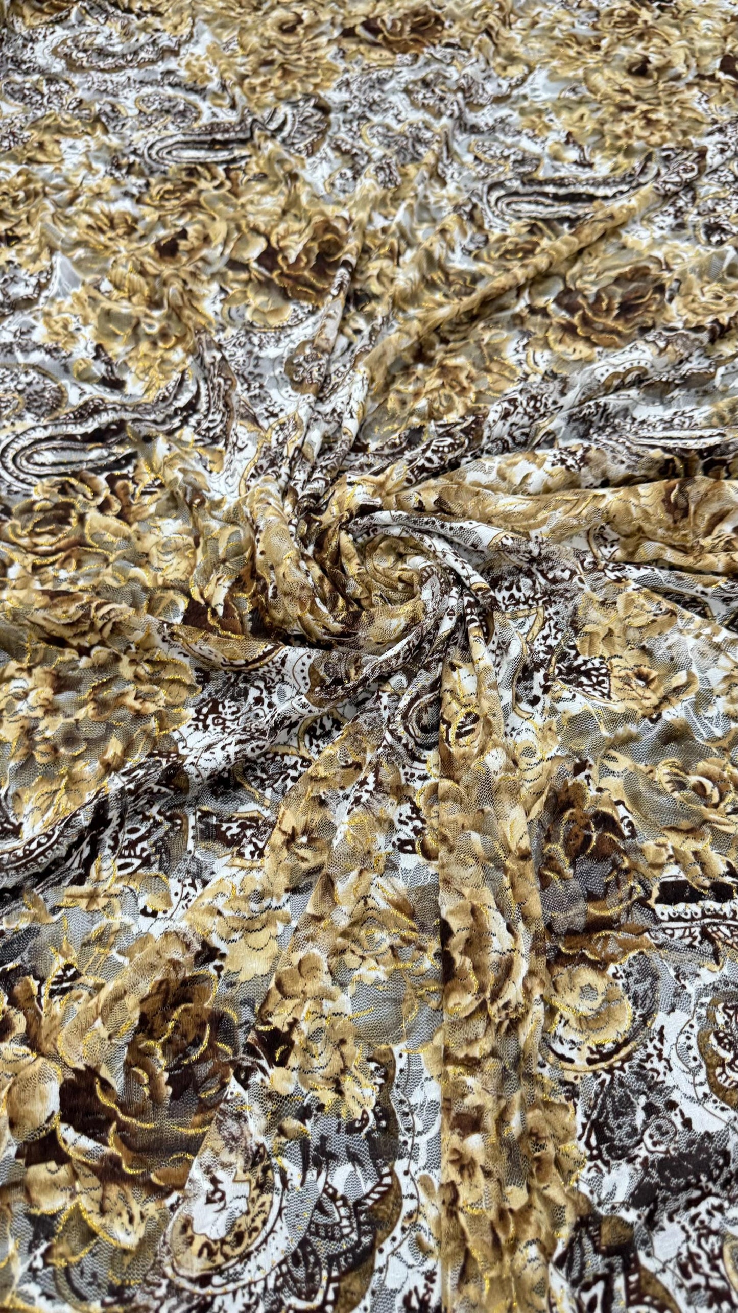 New Paisley Design on spandex stretch lace 4-way stretch 58/60” High quality fabrics by AlexLAFabrics