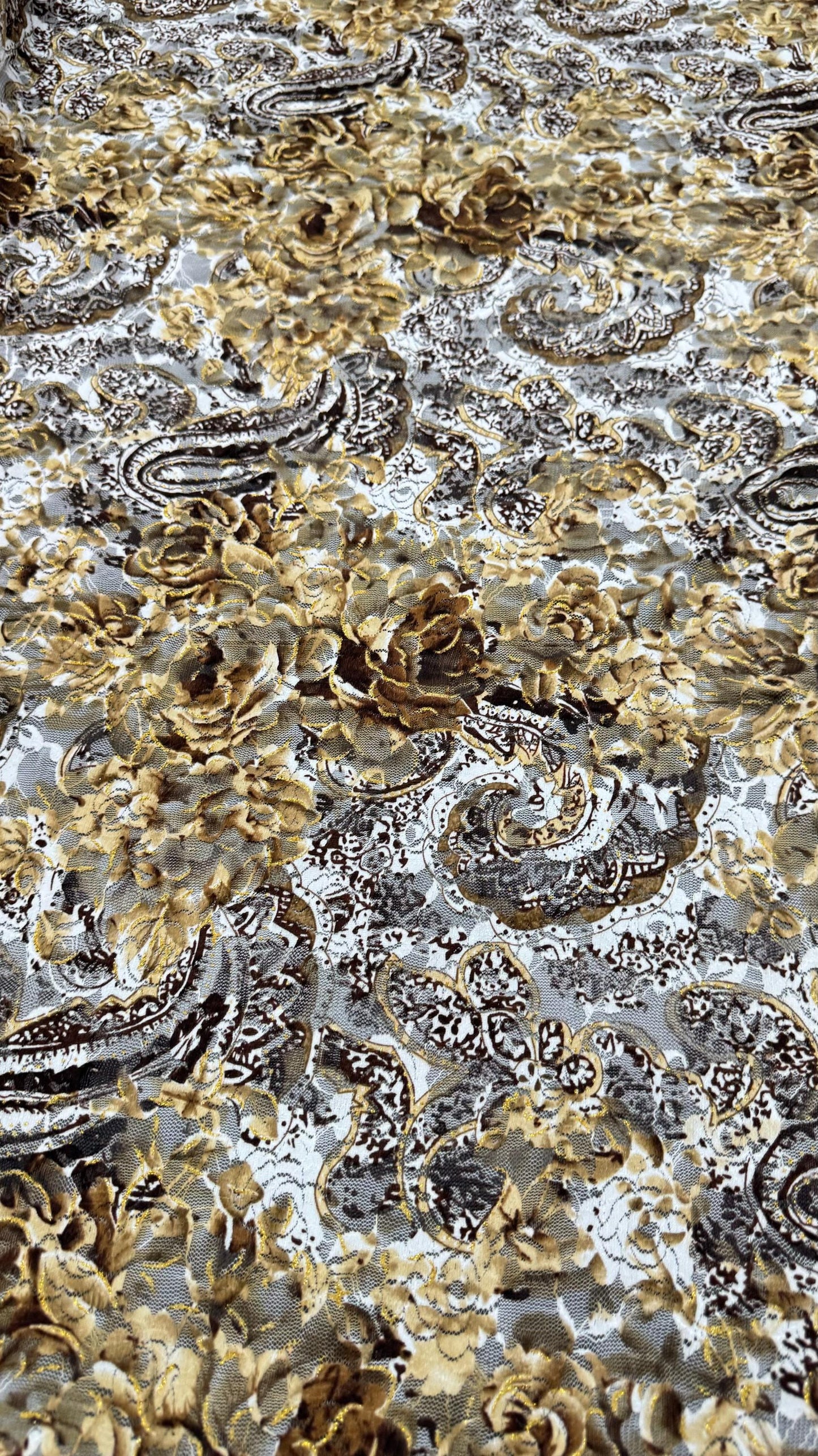 New Paisley Design on spandex stretch lace 4-way stretch 58/60” High quality fabrics by AlexLAFabrics