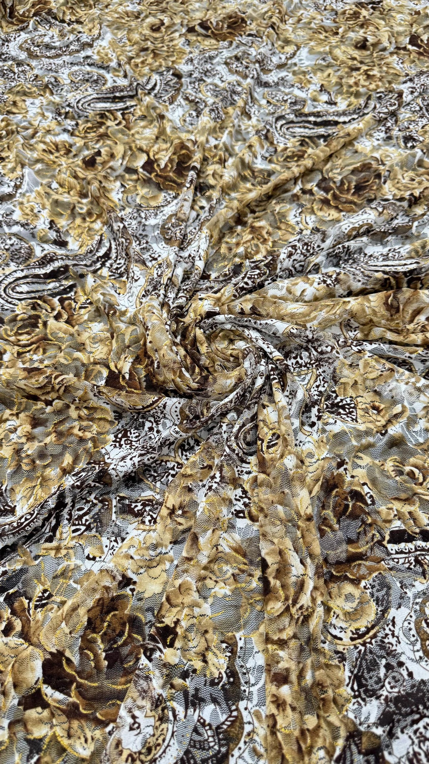 New Paisley Design on spandex stretch lace 4-way stretch 58/60” High quality fabrics by AlexLAFabrics