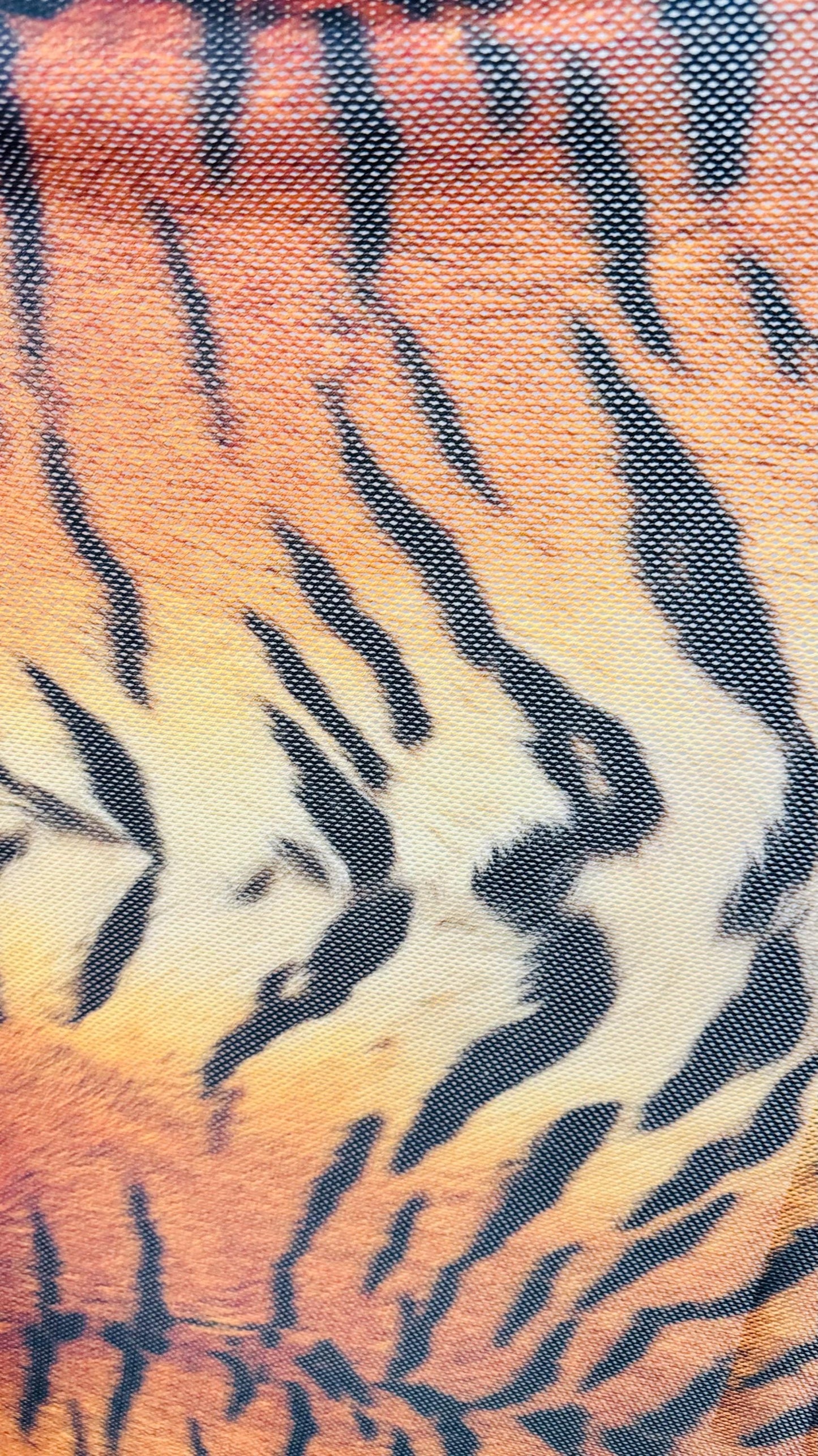 Tiger Exotic design on fishnet poly spandex 2-way stretch 58/60” High quality fabrics by AlexLAFabrics