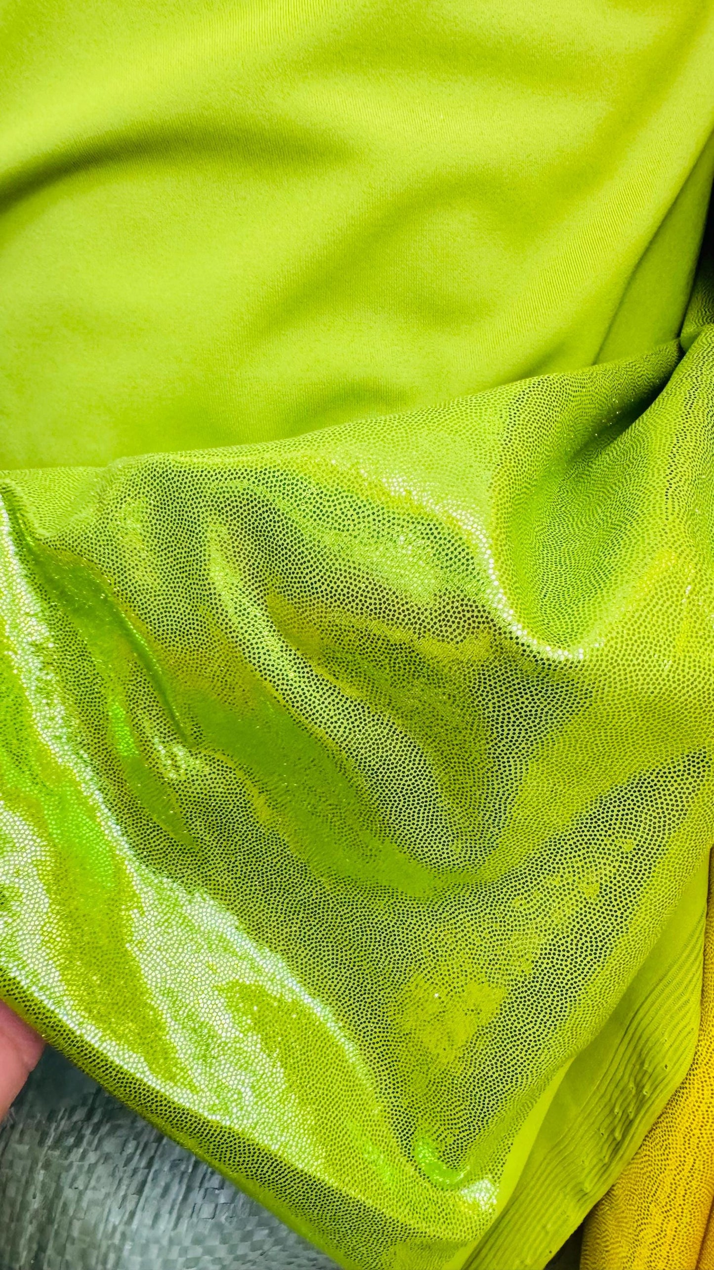 Foggy foil all over foil metallic nylon spandex 4way stretch 58/60" Sold by the YD. Ships worldwide from Los Angeles California USA