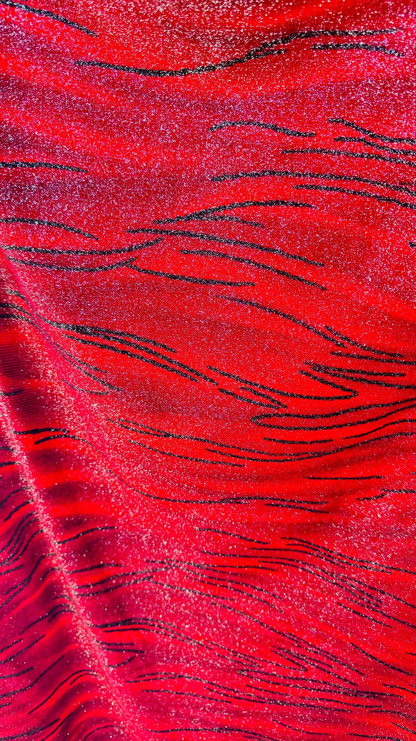 New Abstract design stretch velvet 4-way with glitter 58/60" Sold by the YD. Ships worldwide from Los Angeles California USA.