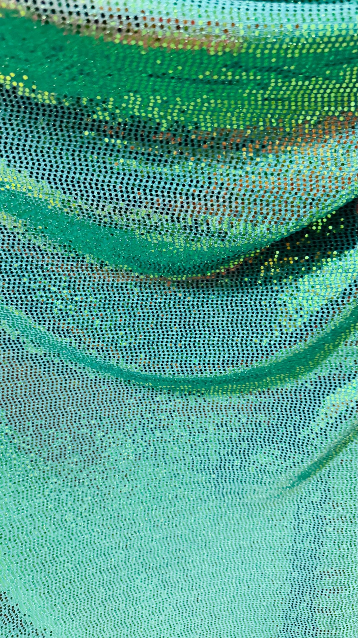 New mini hologram sequins on metallic stretch fabric 4-way stretch 58/60” Sold by the YD. Ships worldwide from Los Ángeles California USA.