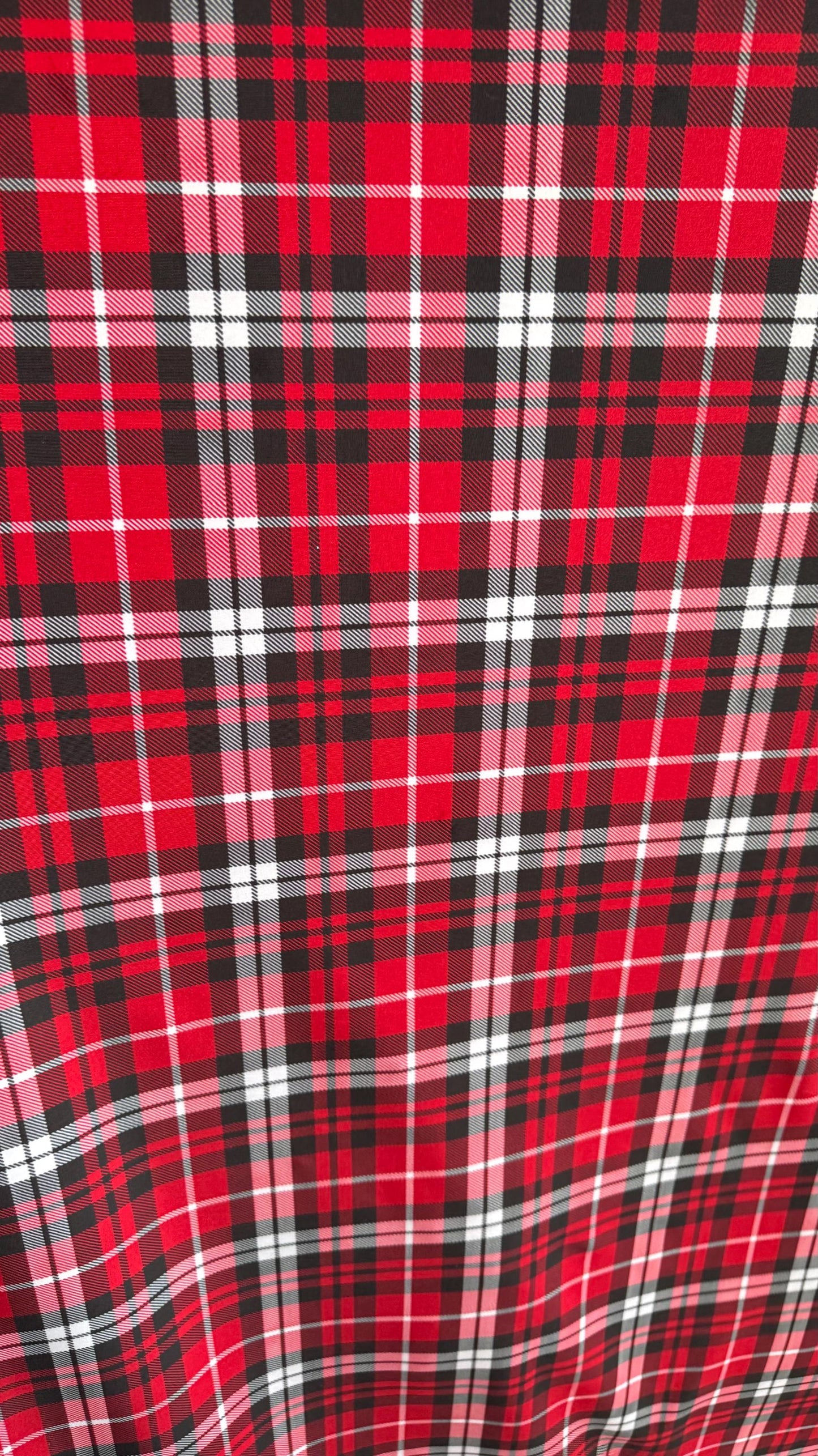 New Plaid design Red/White Print On Heavy Nylon spandex 4-Way 58/60” Sold By The YD. Ships Worldwide From Los Angeles California USA.