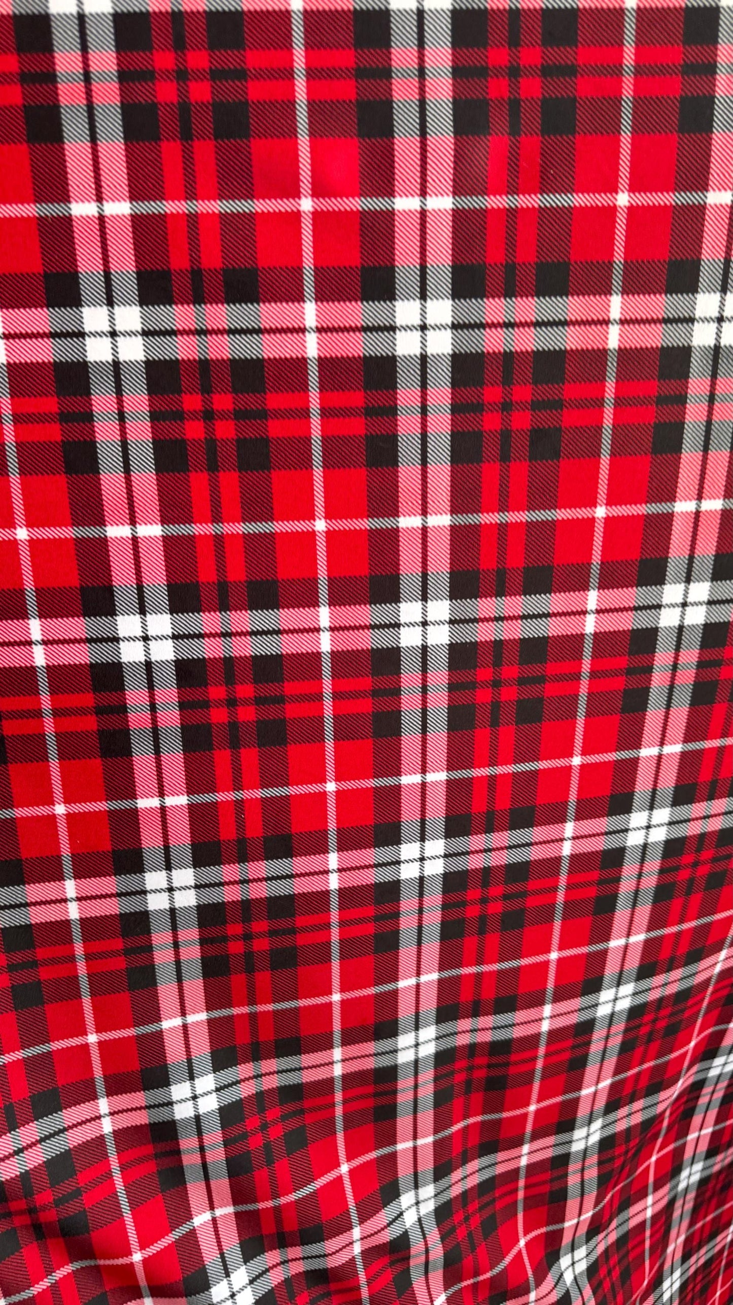 New Plaid design Red/White Print On Heavy Nylon spandex 4-Way 58/60” Sold By The YD. Ships Worldwide From Los Angeles California USA.