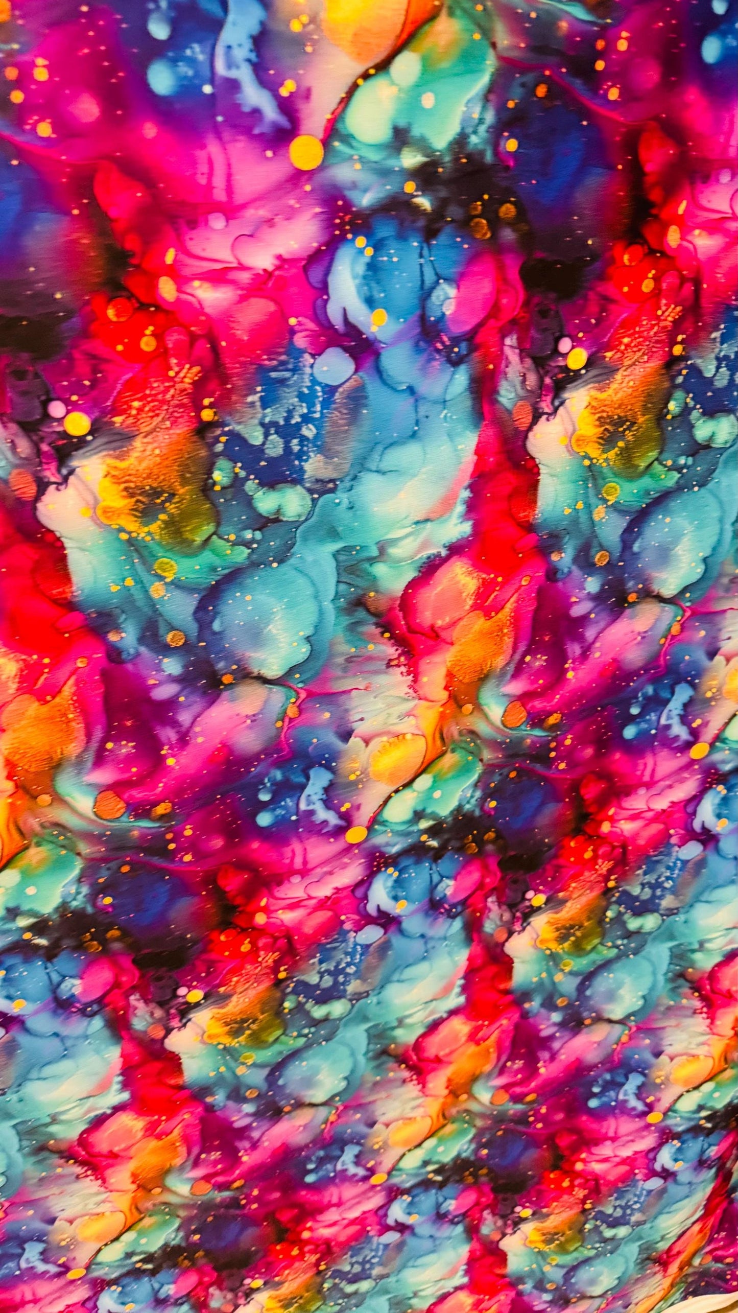 New Abstract design multi color on nylon spandex 4way Stretch 58/60" Sold by the YD. Ships worldwide from Los Angeles California USA