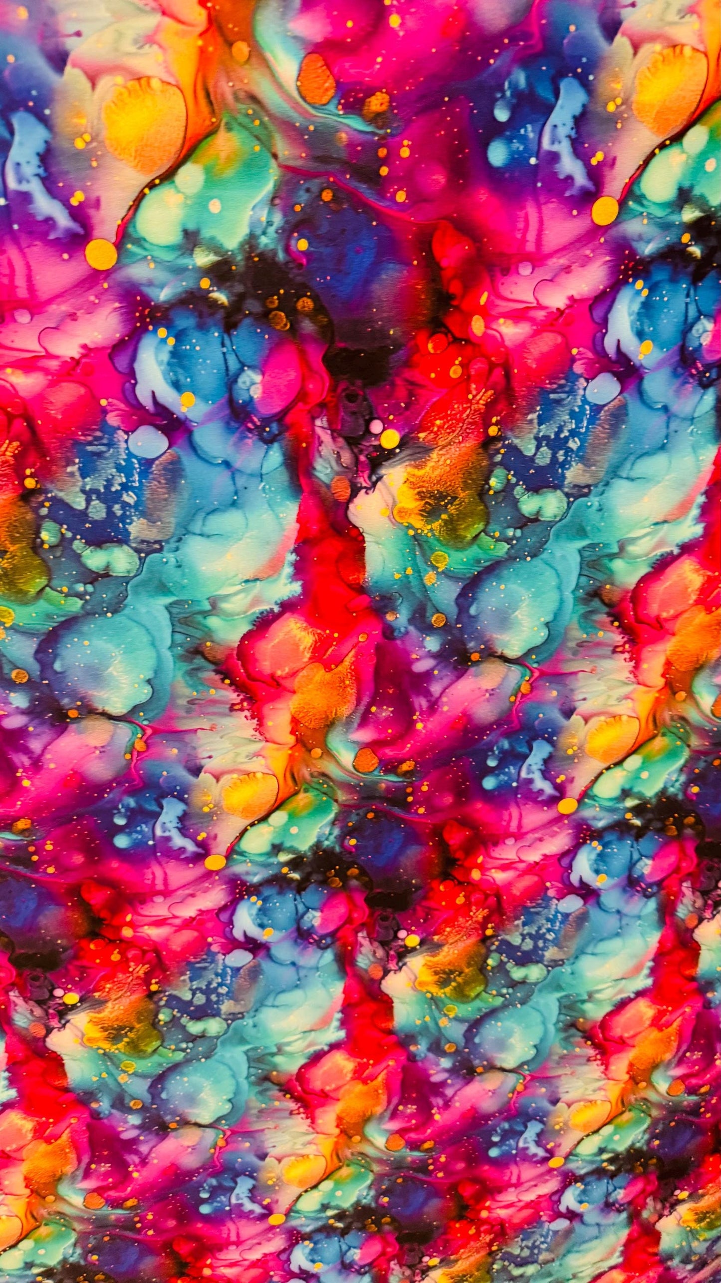 New Abstract design multi color on nylon spandex 4way Stretch 58/60" Sold by the YD. Ships worldwide from Los Angeles California USA