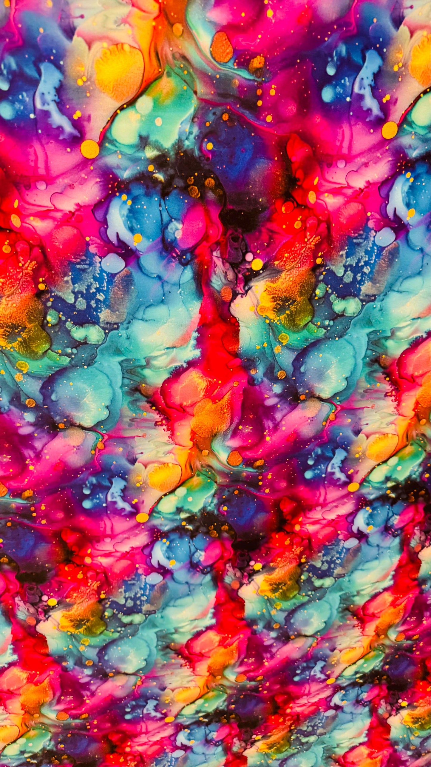 New Abstract design multi color on nylon spandex 4way Stretch 58/60" Sold by the YD. Ships worldwide from Los Angeles California USA