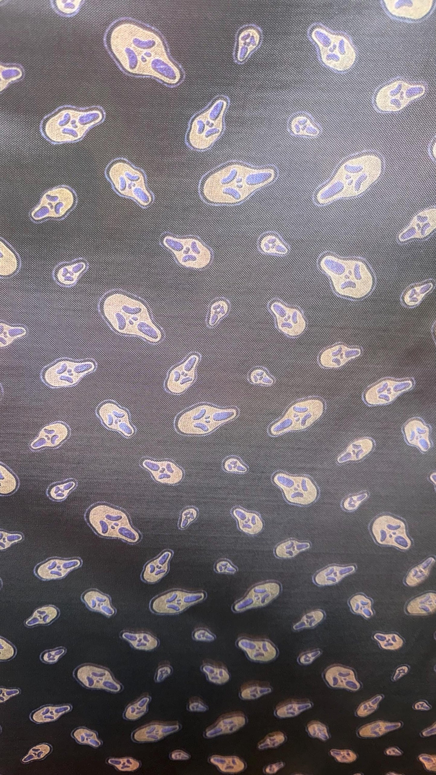 New Ghost design print on power mesh 4-way stretch 58/60” Sold by the YD. Ships worldwide from Los Angeles California USA.