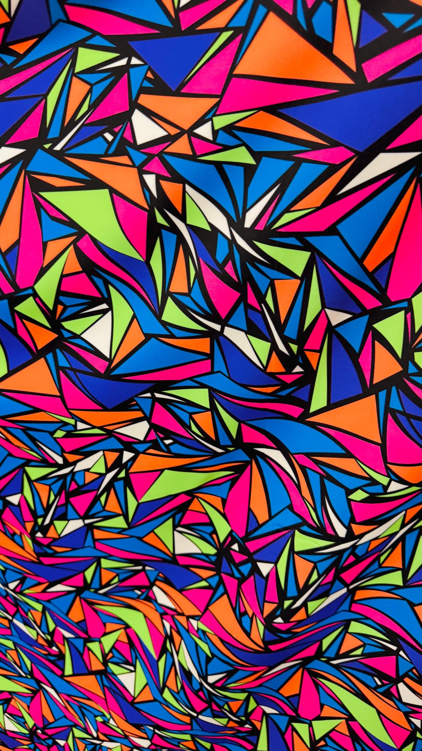 NEW Modern Geometric design Multicolor print on nylon spandex 4way stretch 58/60" Sold by the YD. Ships worldwide from Los Angeles CA