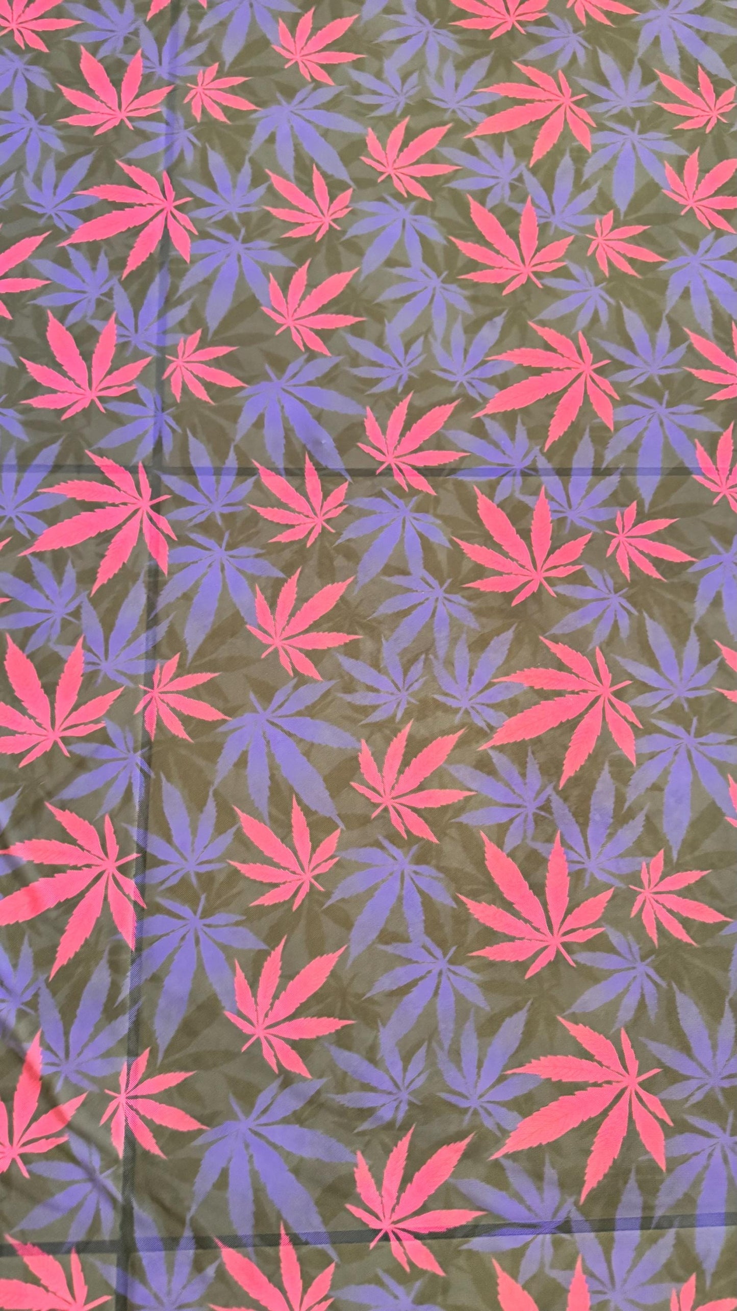 Marijuana Leaf design print on power mesh 4-way stretch 58/60” Sold by the YD. Ships Worldwide from Los Angeles California USA.