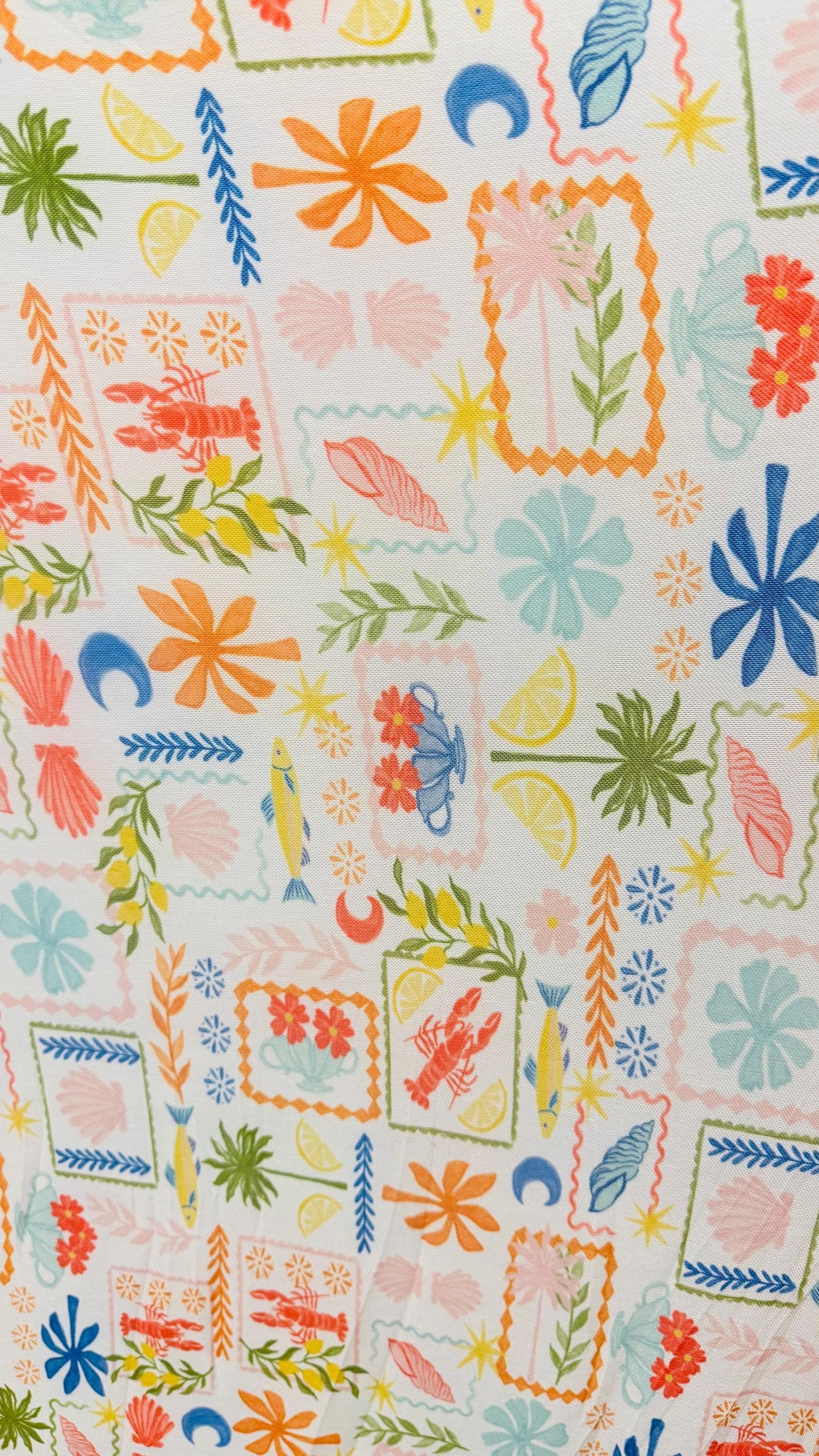 New Sea tropical design print on best quality of power mesh 4way stretch 58/60" Sold by the YD. Ships worldwide from Los Angeles California