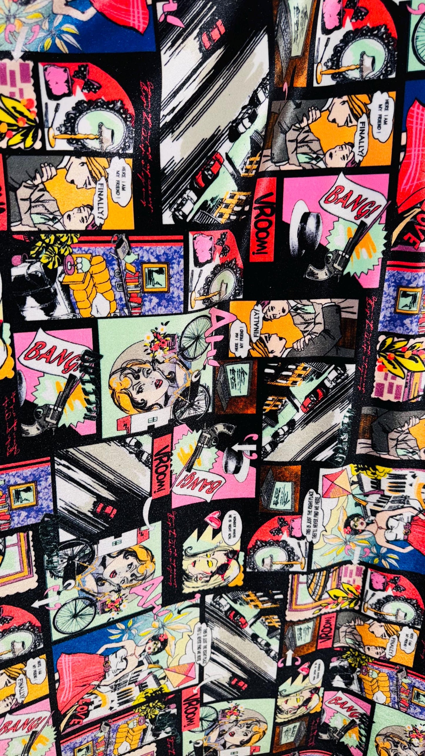 NEW Luxury Comics design print on great quality of stretch velvet 4-way stretch 58/60” Sold by the YD. Ships Worldwide from Los Angeles CA