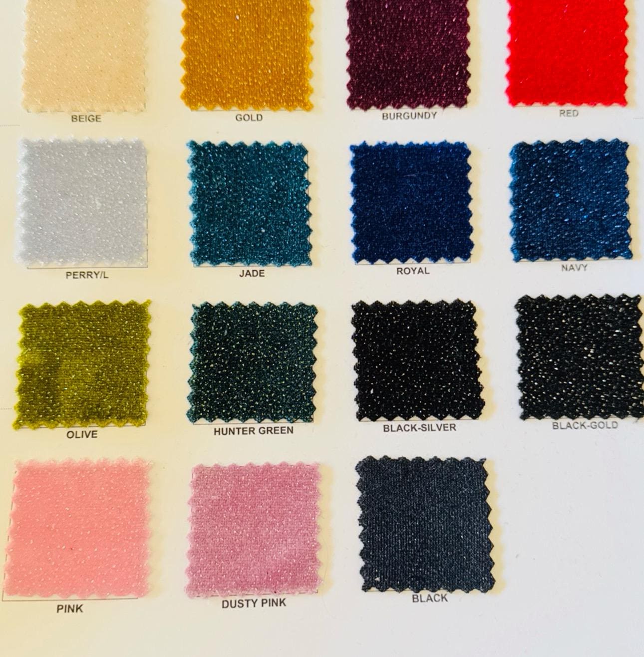 New Sparkling glitter on great quality of stretch velvet 4-way stretch 58/60” Sold by the YD. Ships Worldwide from Los Angeles California