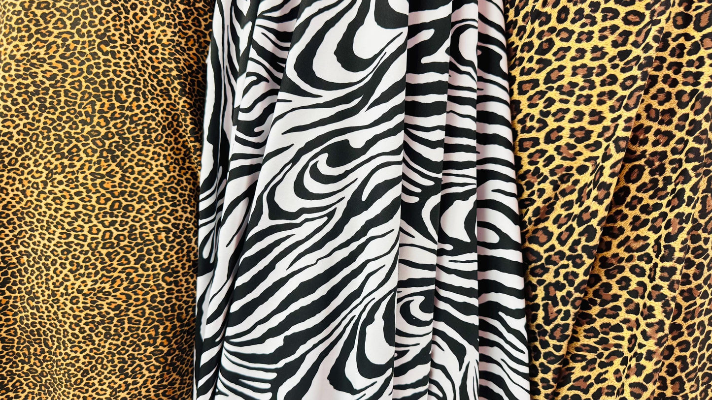 Wild Exotic Animals prints on great quality of nylon spandex 4way stretch 58/60” Sold by the YD. Ships worldwide from Los Angeles California