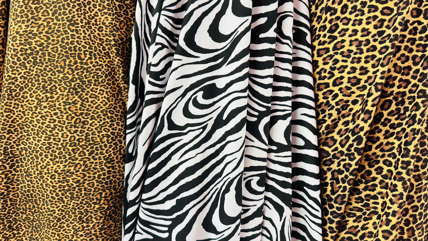 Wild Exotic Animals prints on great quality of nylon spandex 4way stretch 58/60” Sold by the YD. Ships worldwide from Los Angeles California