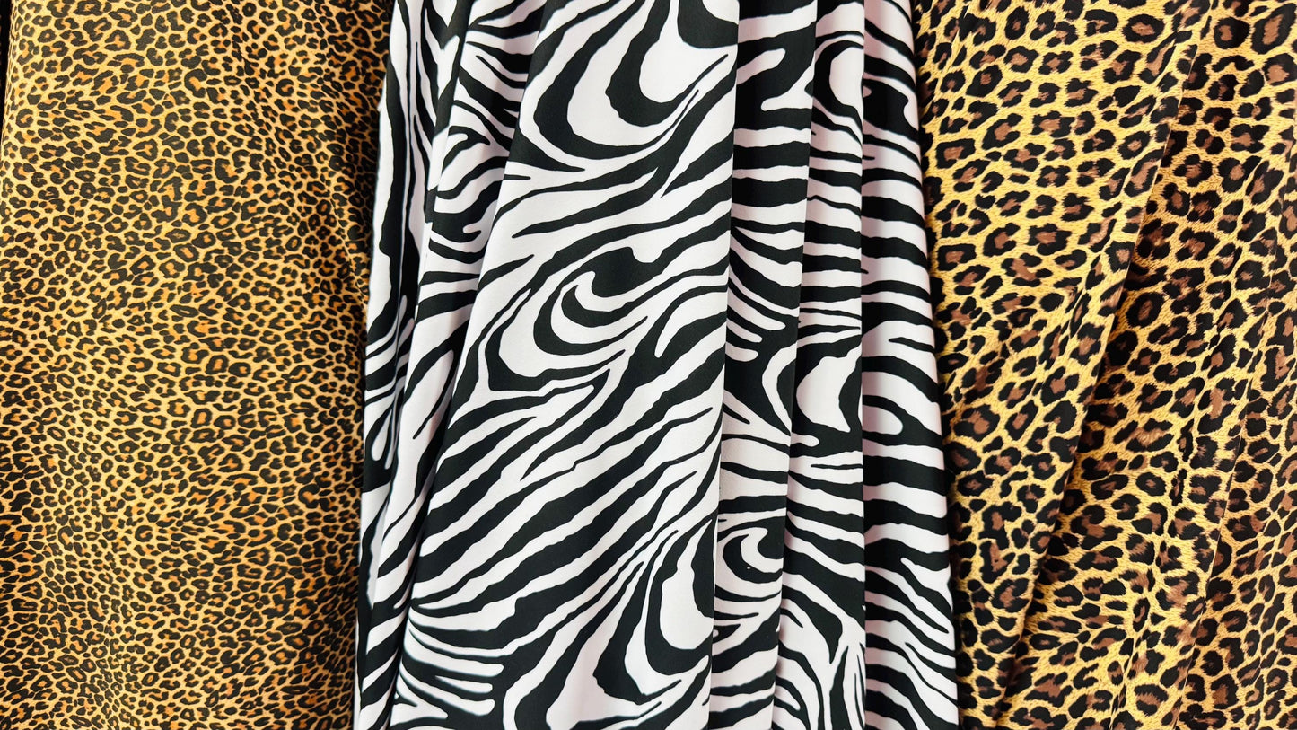 Wild Exotic Animals prints on great quality of nylon spandex 4way stretch 58/60” Sold by the YD. Ships worldwide from Los Angeles California