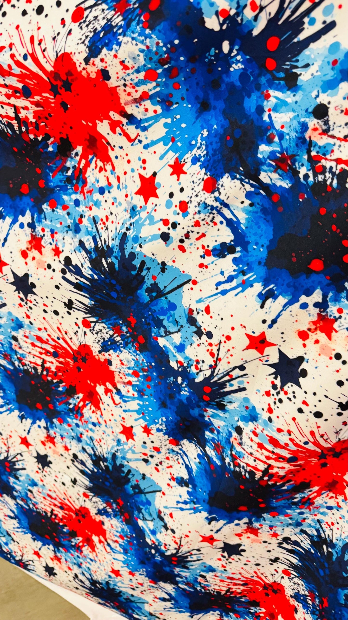 Graffiti Paint Abstract design nylon spandex 4-way stretch 58/60" sold by the YD. Ships worldwide from Los Angeles California USA. High qual