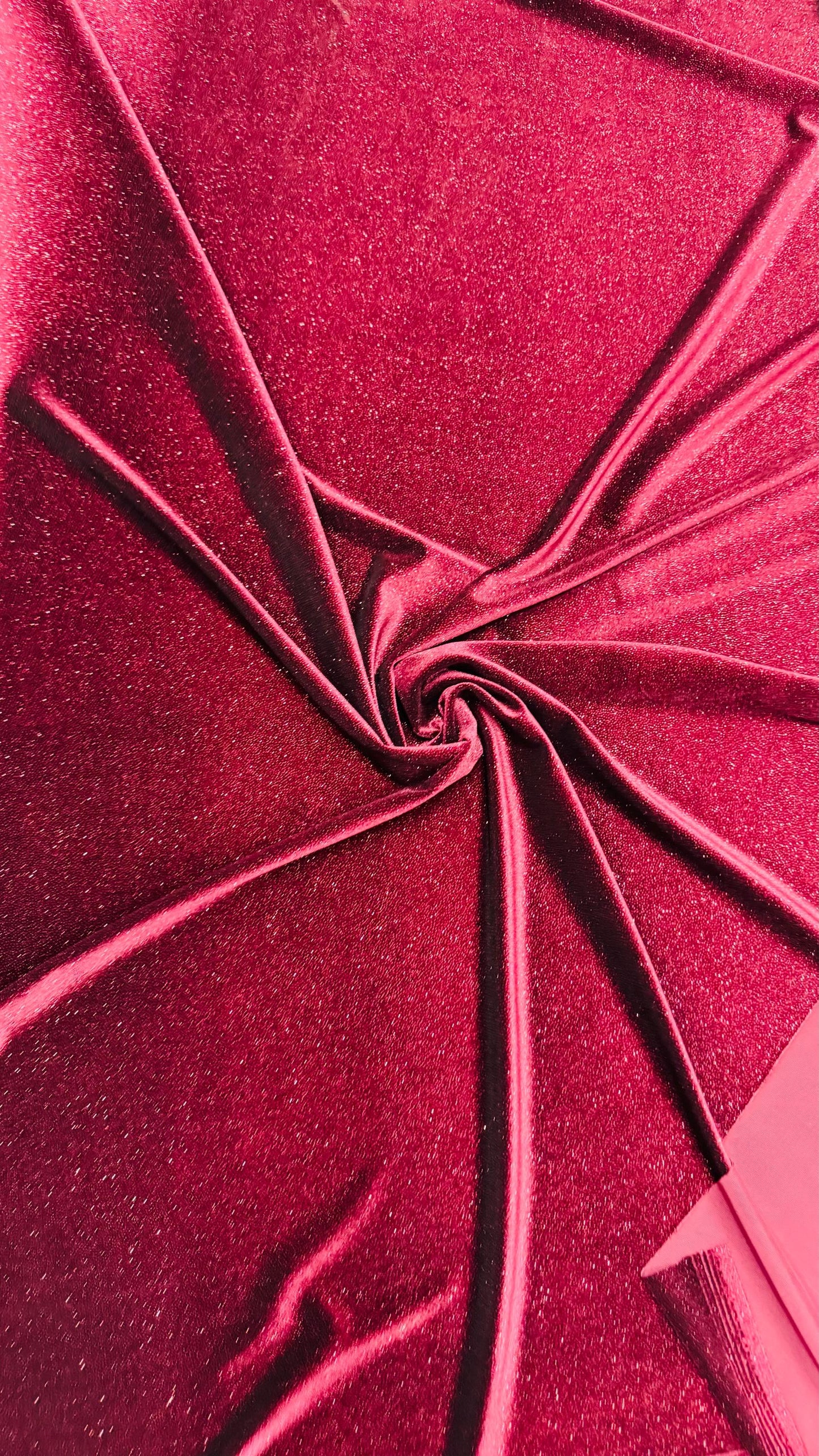 New Merlot stretch velvet with glitter dots 4 way stretch 58/60" Sold by the YD. Ships worldwide from Los Angeles California USA