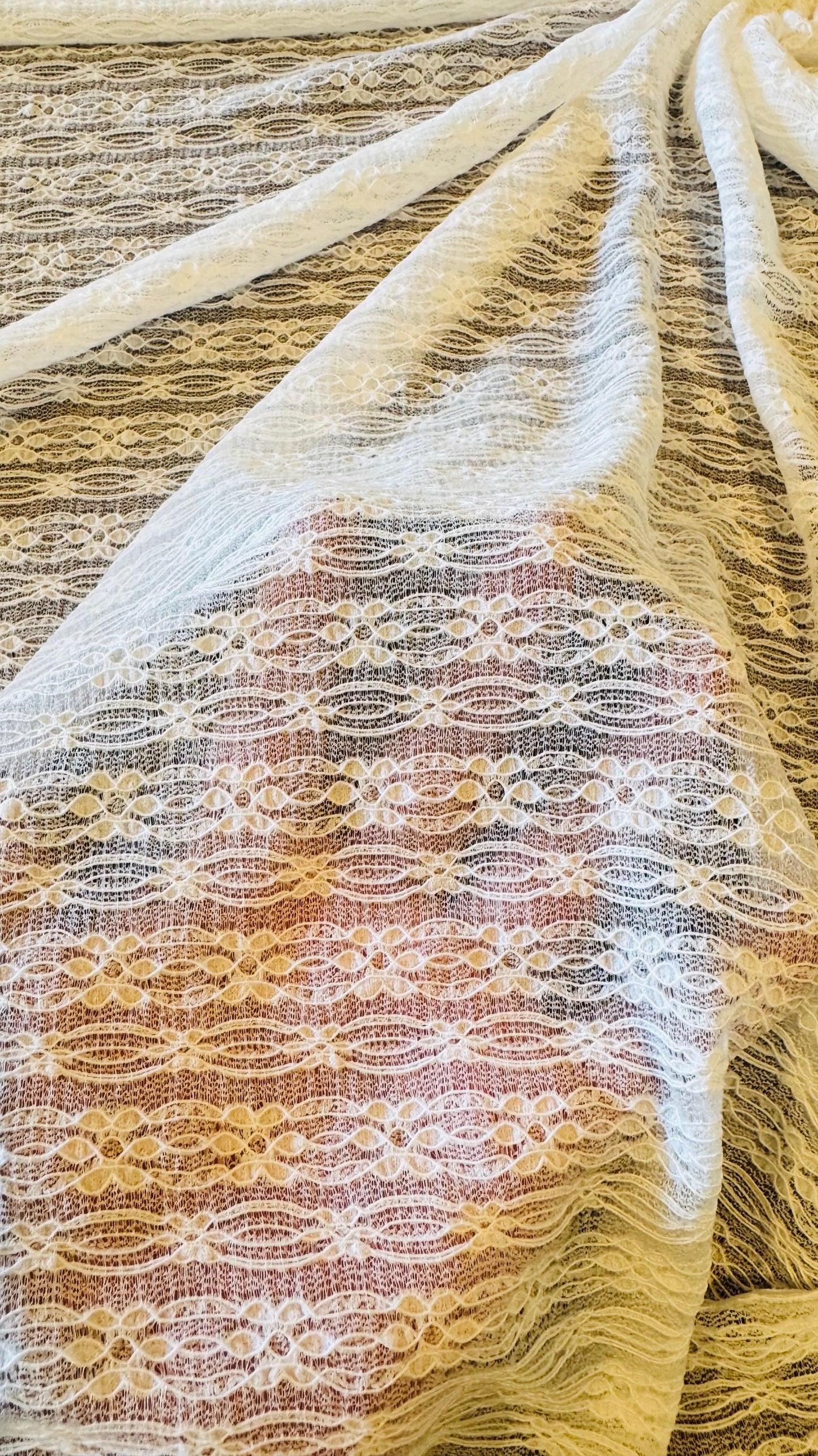 New stretch lace Cecilia France design 4way stretch 58/60" Sold by the YD. Ships worldwide from Los Angeles California USA